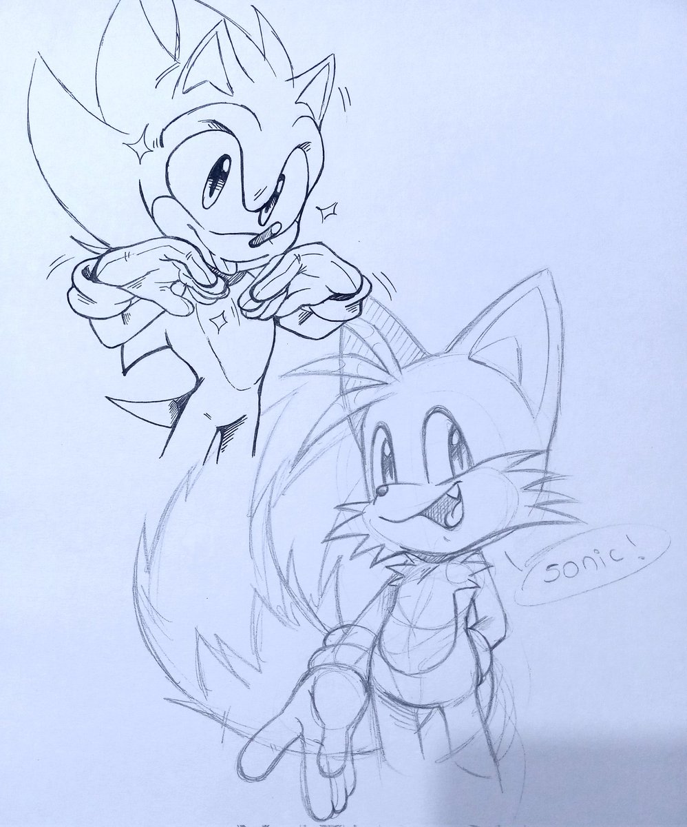 LeBluenooki's tweet photo. Yo vivo haciendo sketchs rápidos, es lo mejor que sé hacer xd 💕 

#sonicart #SonicTheHedgehog #sonicfanart #tailsthefox #fanart #traditionalart https://t.co/2N0kn077sf