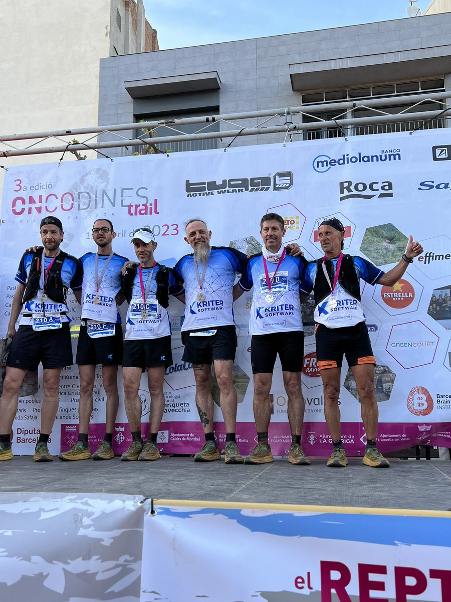joanmorabosch's tweet photo. Finalmemt han estat gairebé 11hores per fer 89 km i 2900m+/- solidaris per l’ @oncodines_trail #oncodinestrail #oncodinestrail2023 #deixantpetjada #kritersoftware #reptesolidari i hem arribat els tercers https://t.co/aJGIQaq01B