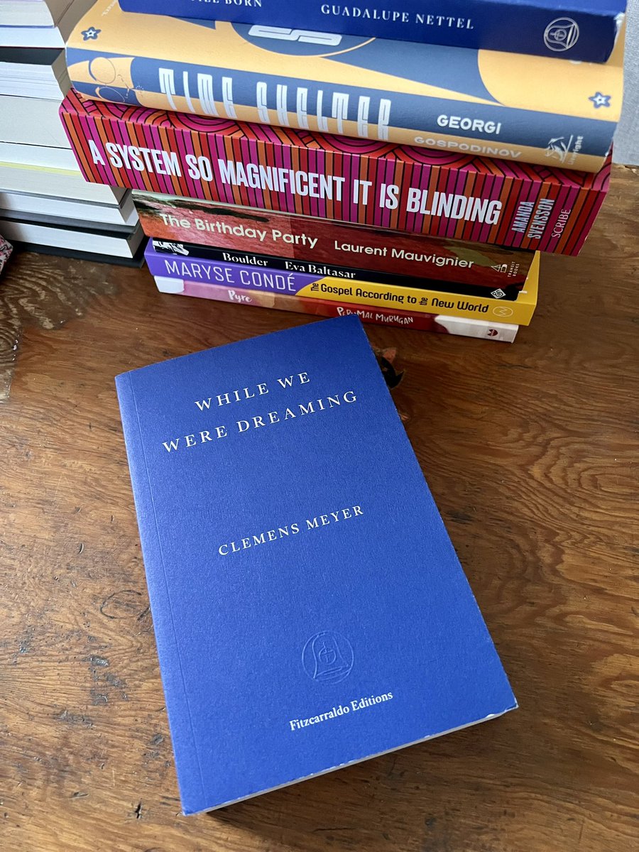 There is no night out this Saturday. Shower, pajamas, and the last book I have to read from this year’s #InternationalBooker2023 longlist. While We Were Dreaming by Clemens Meyer, translated by Katy Derbyshire. Feeling confident that I will finish before shortlist announcement.