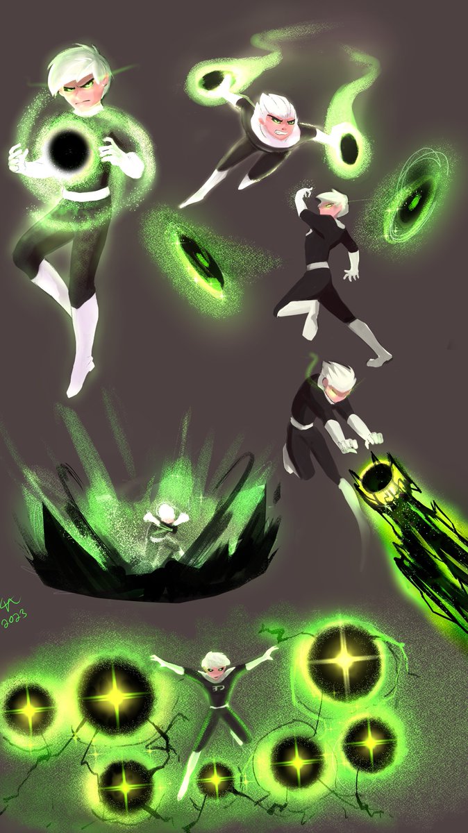 CorinnetheAnime's tweet photo. New concept art: Danny’s new powers. Experimenting with some of the possible ways he uses them. 

#dannyphantom https://t.co/riqSi025ga