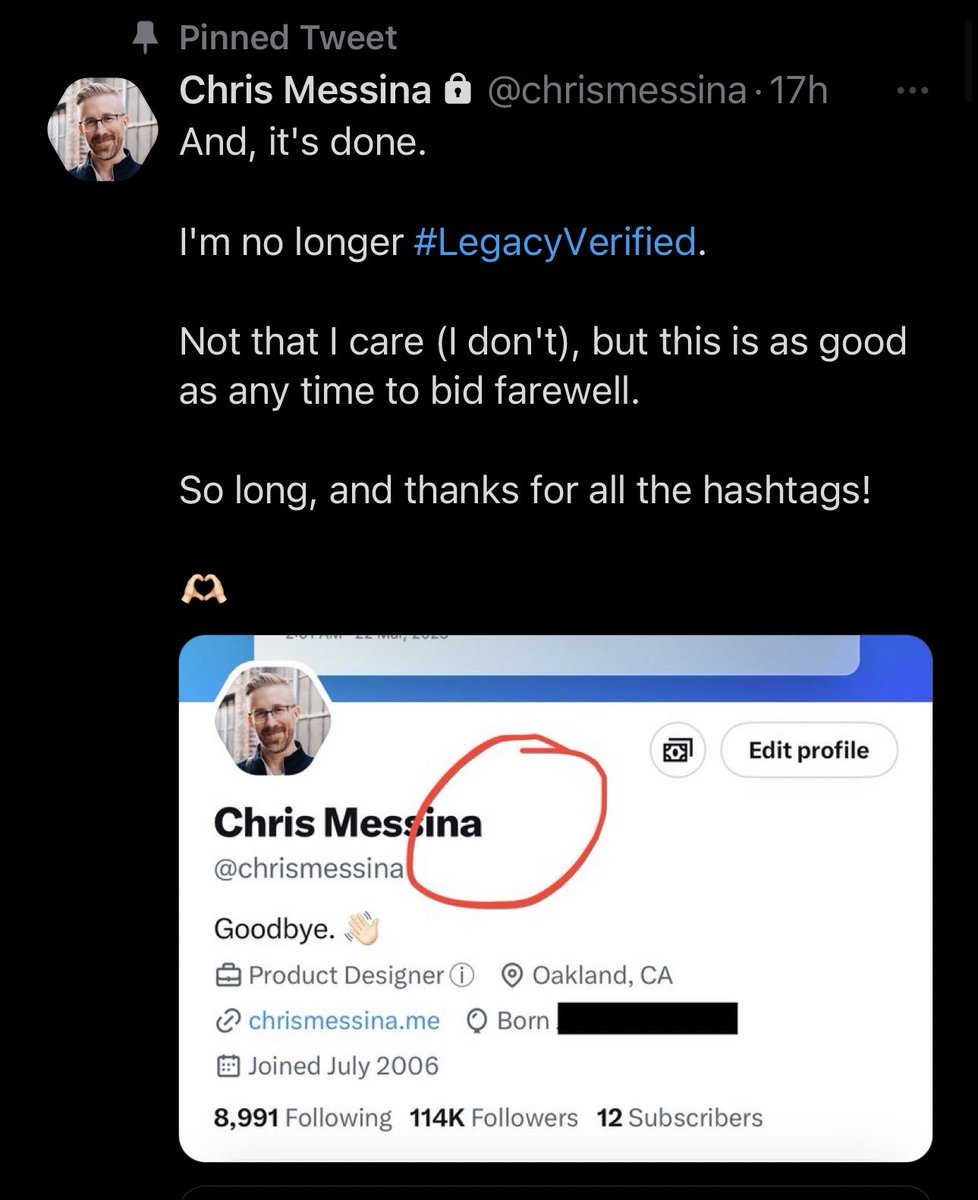 The inventor of the hashtag <a href="/chrismessina/">Chris Messina</a> just quit Twitter