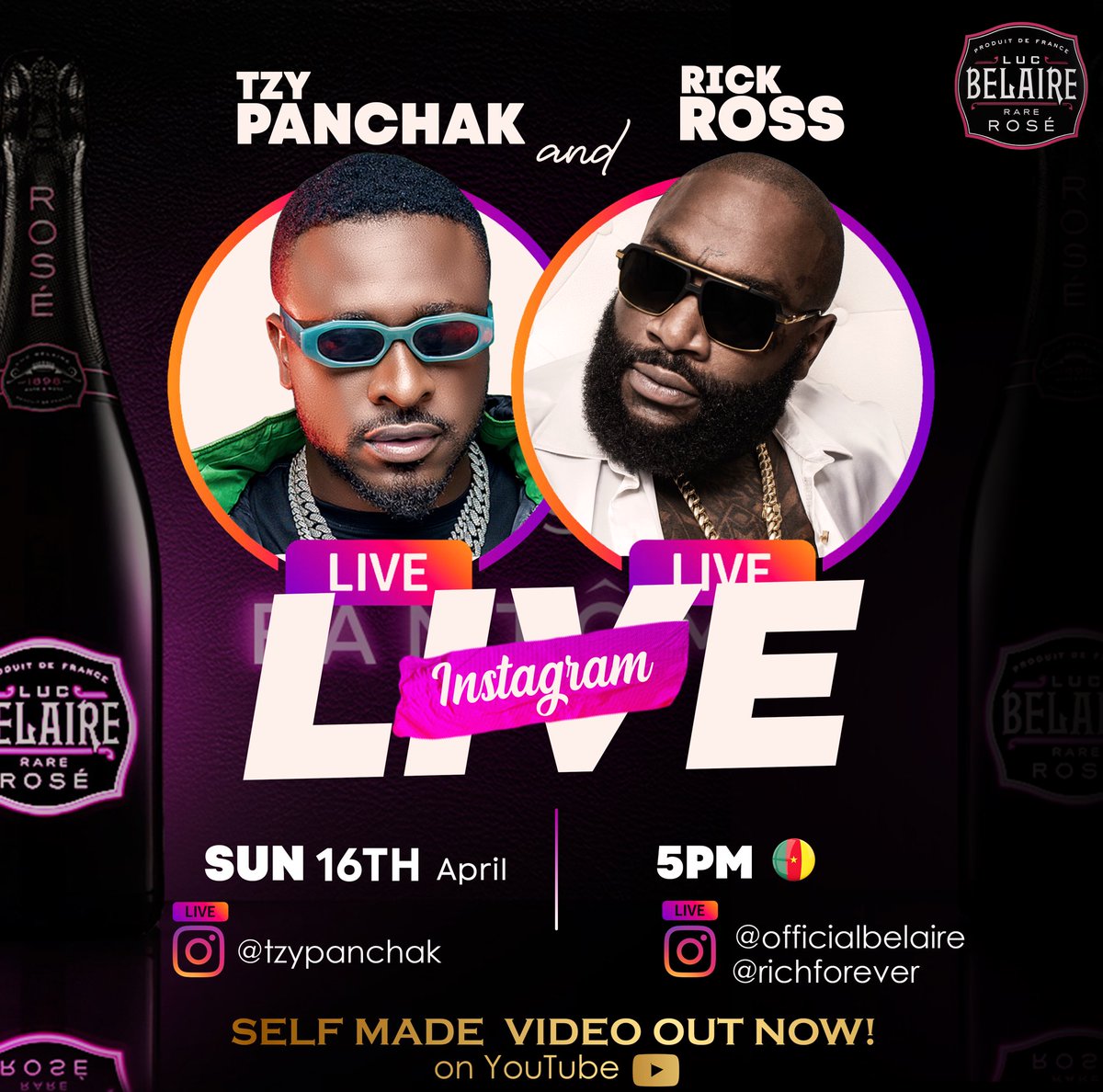 Tomorrow we go live on Instagram with the biggest Boss @richforever 5pm @officialbelaire Everywhere God did 🤎🙏🏾 Demain nous serons en live sur Instagram avec le big boss Rick Ross à 17h00. Belaire Everywhere God did
