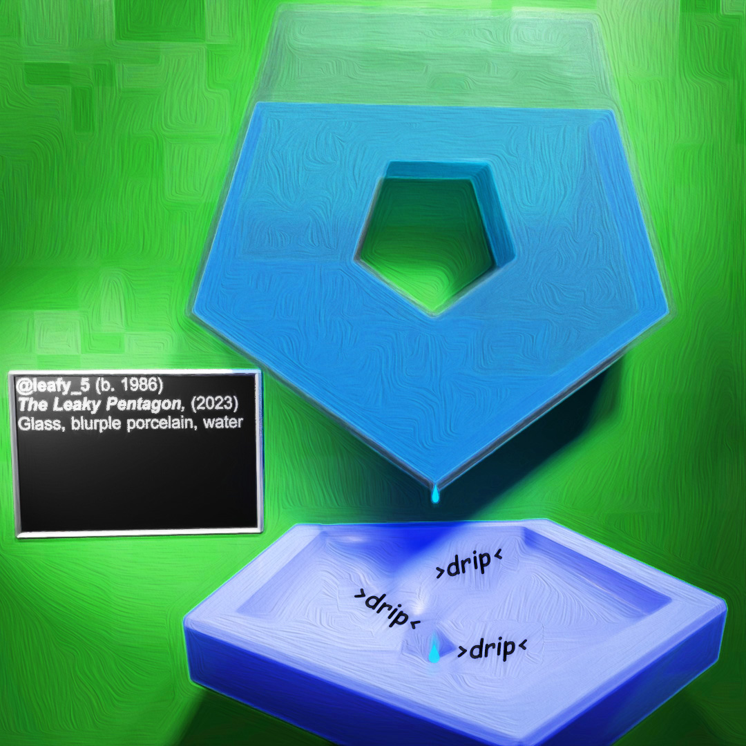 leafy_5's tweet photo. Day 570- "The Leaky Pentagon"
Art imitates life ๐ค
#3dsmax #3dmodeling #3dillustration #lowpoly #everydays #illustration #pentagon #jackthedripper #blurple #leak https://t.co/BEDgCuRvvj