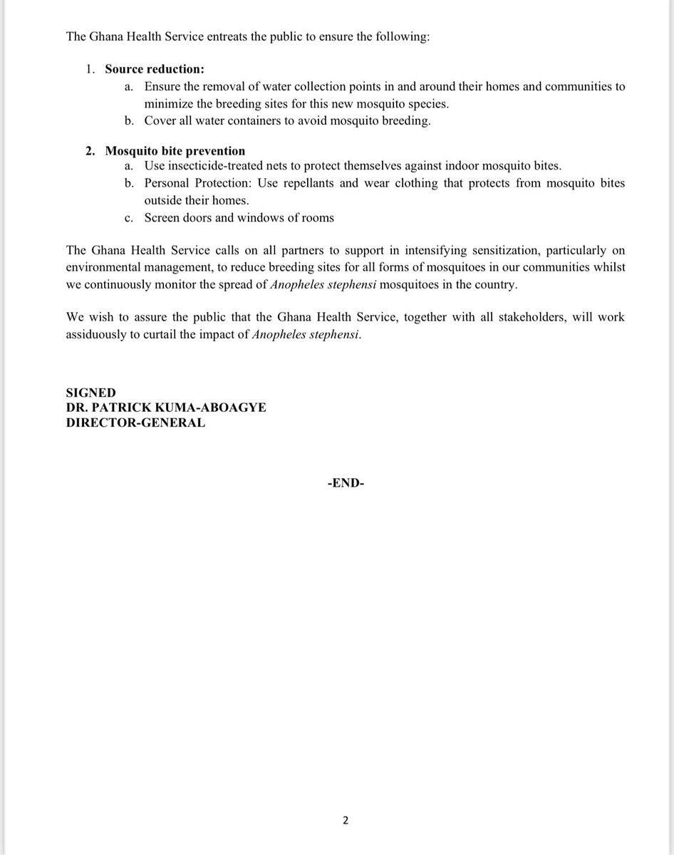 mohgovgh's tweet photo. ❗️PRESS RELEASE ❗️
New Mosquito Species found in Ghana https://t.co/mvlOKLQzhf