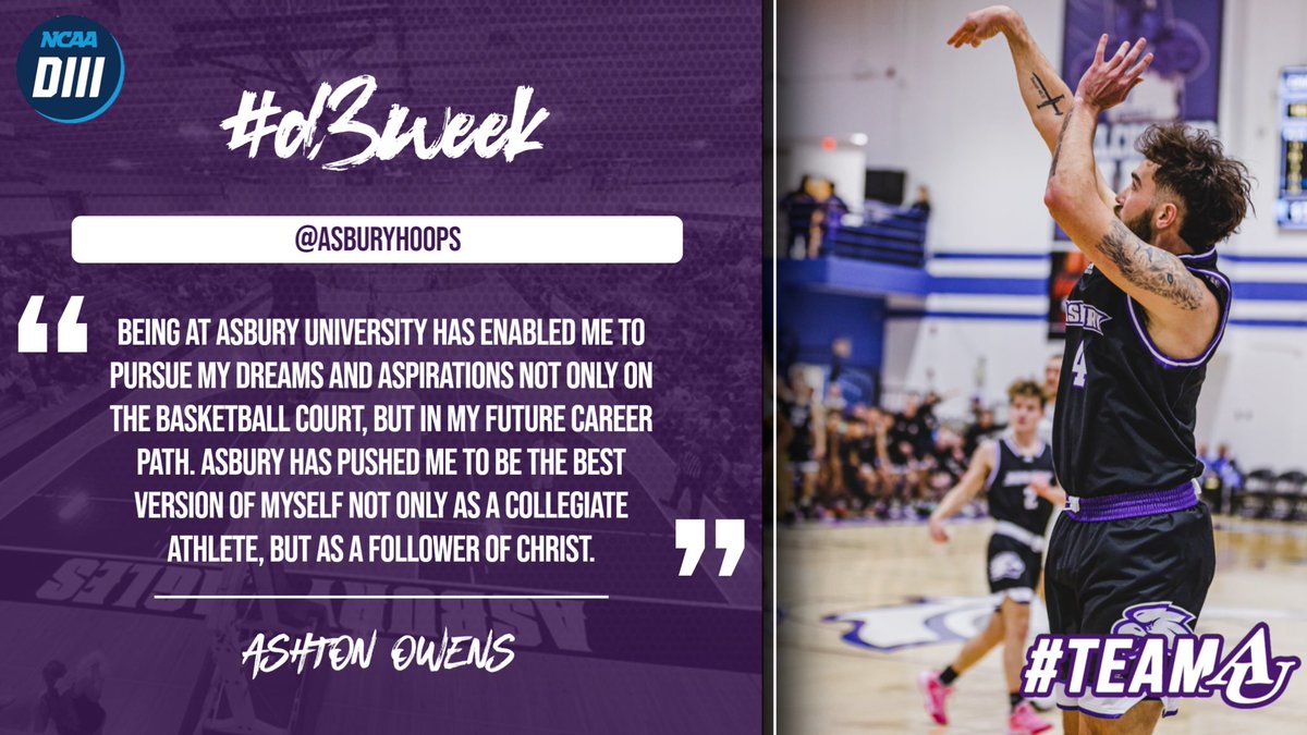 We’re closing out #D3week with one last #WhyD3 and @AsburyUniv quote from @ashtonbball22!

#d3hoops #TeamAU