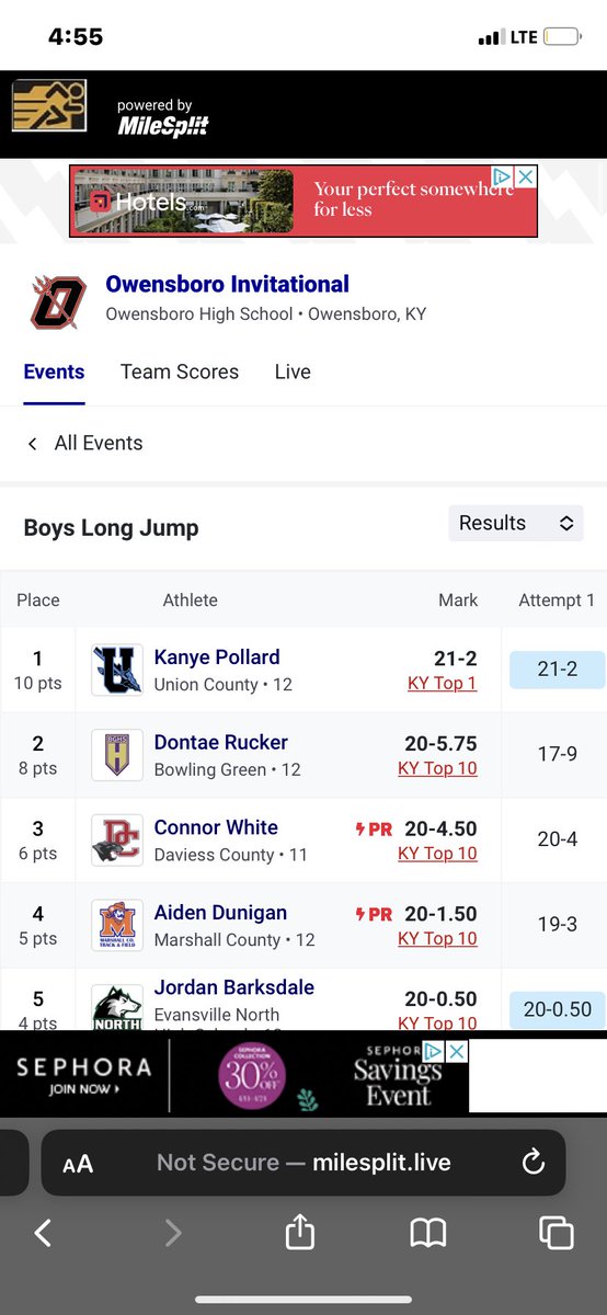 Blessed To Be TOP 10 Ranked! 3 Events 1 PR Owensboro Inv. 4/15 200m : 1st In My Heat (23.4) 3rd Overall Long Jump: 20'5 🥉🥈 Next Up 22 200m & School LJ RECORD !! #23Reazons #AGTG #3LAND