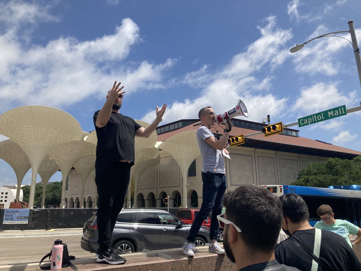 LGBTActivist's tweet photo. Awesome march for LGBTQ+ rights, followed by a rally and resource fair! Just what my heart needed. This is our Texas too, we will not be silent, and we will take care of each other. 🏳️‍⚧️ 🏳️‍🌈 

Shoutout to @EqualityTexas for a wonderful event! https://t.co/NNR50WMhxo