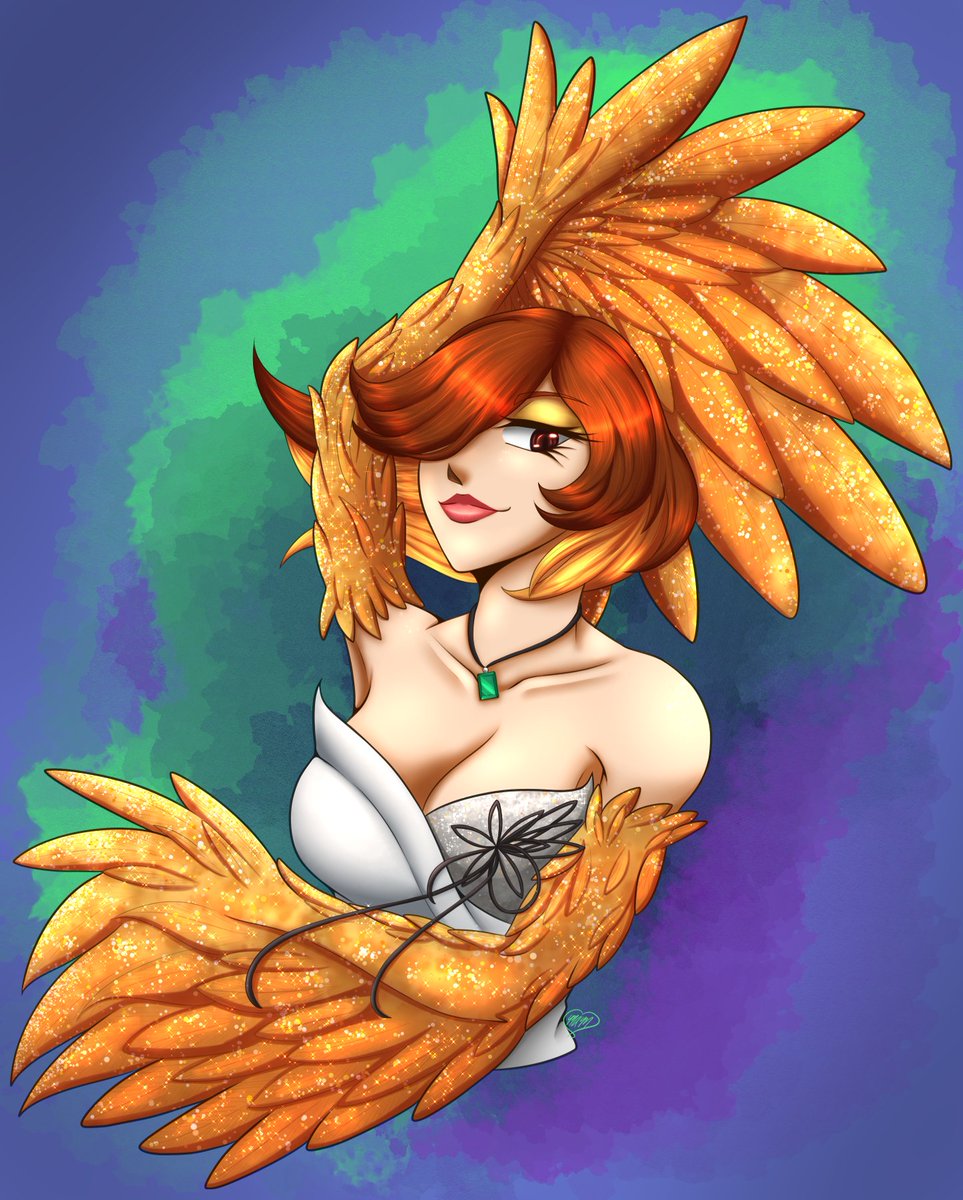Another commission ref done!  Also an art trade~
<a href="/mp_potions/">Mana the Witch 🍪</a> 's lovely harpy, Garcia!  She's so pretty, I love her wings 😍

#originalcharacter #oc #characterart #illustration #イラスト