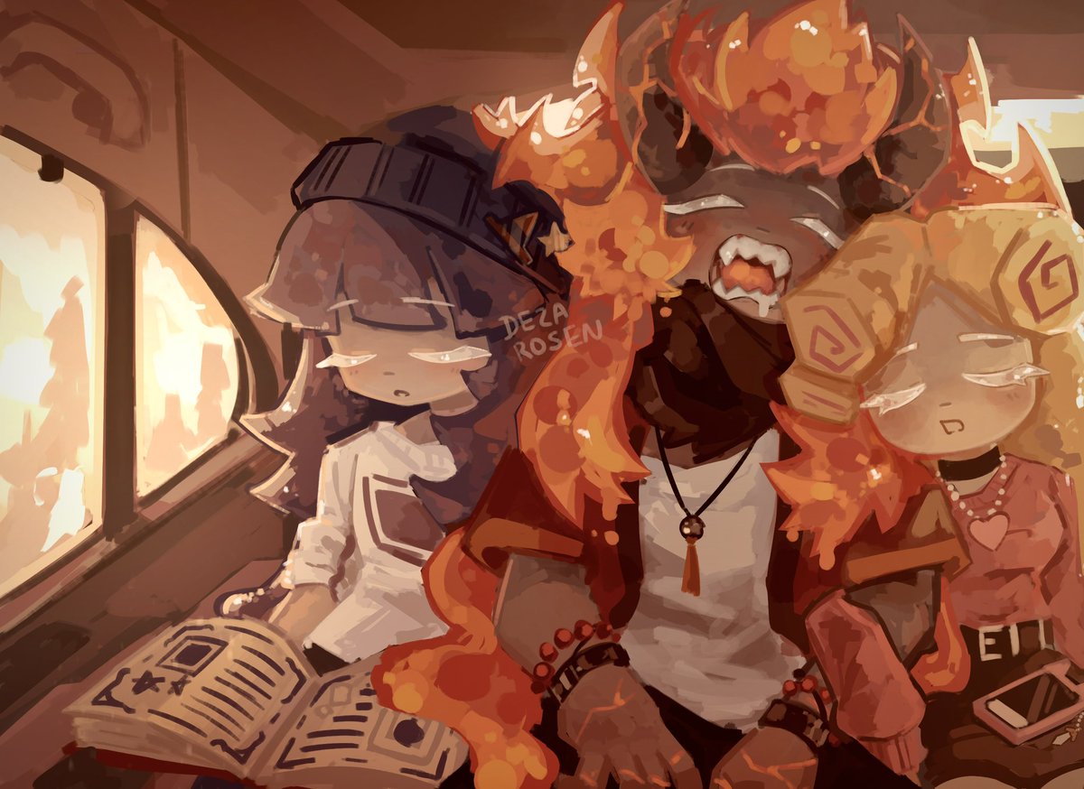 Dezarosen's tweet photo. roadtrip nap 🚗💤

#capsaicincookie #prunejuicecookie #Kouignamanncookie #cookierunkingdom https://t.co/9foLmkwLMu