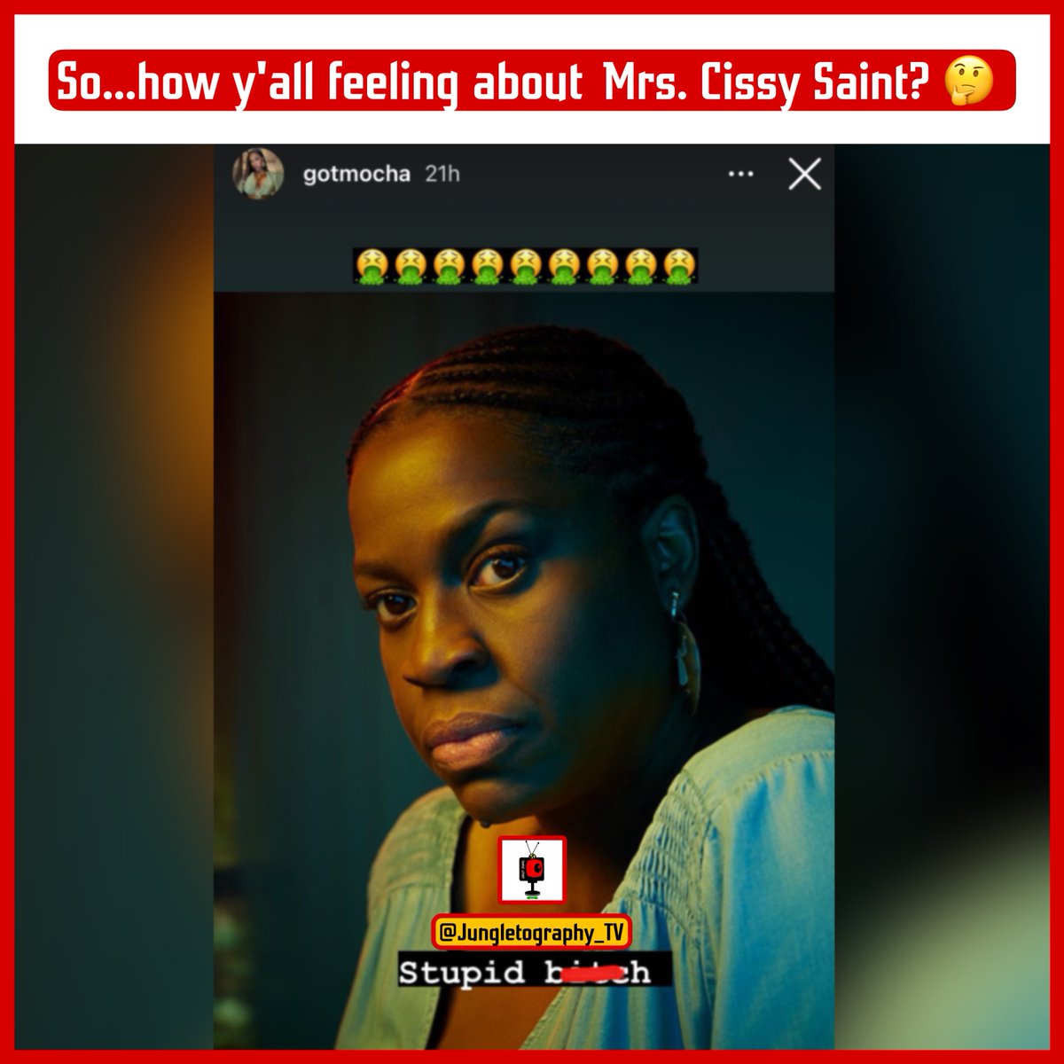 Jungletography's tweet photo. #JTPoll: So what’s the consensus on Mrs. #CissySaint after #Snowfall’s last episode? Y’all feeling what she did or nah? 🤔🤣 #JTLetsTalkAboutIt 🗣️
#SnowFallFx #FranklinSaint #73million #Jungletography #50Mil https://t.co/rAB0DBF8Qc