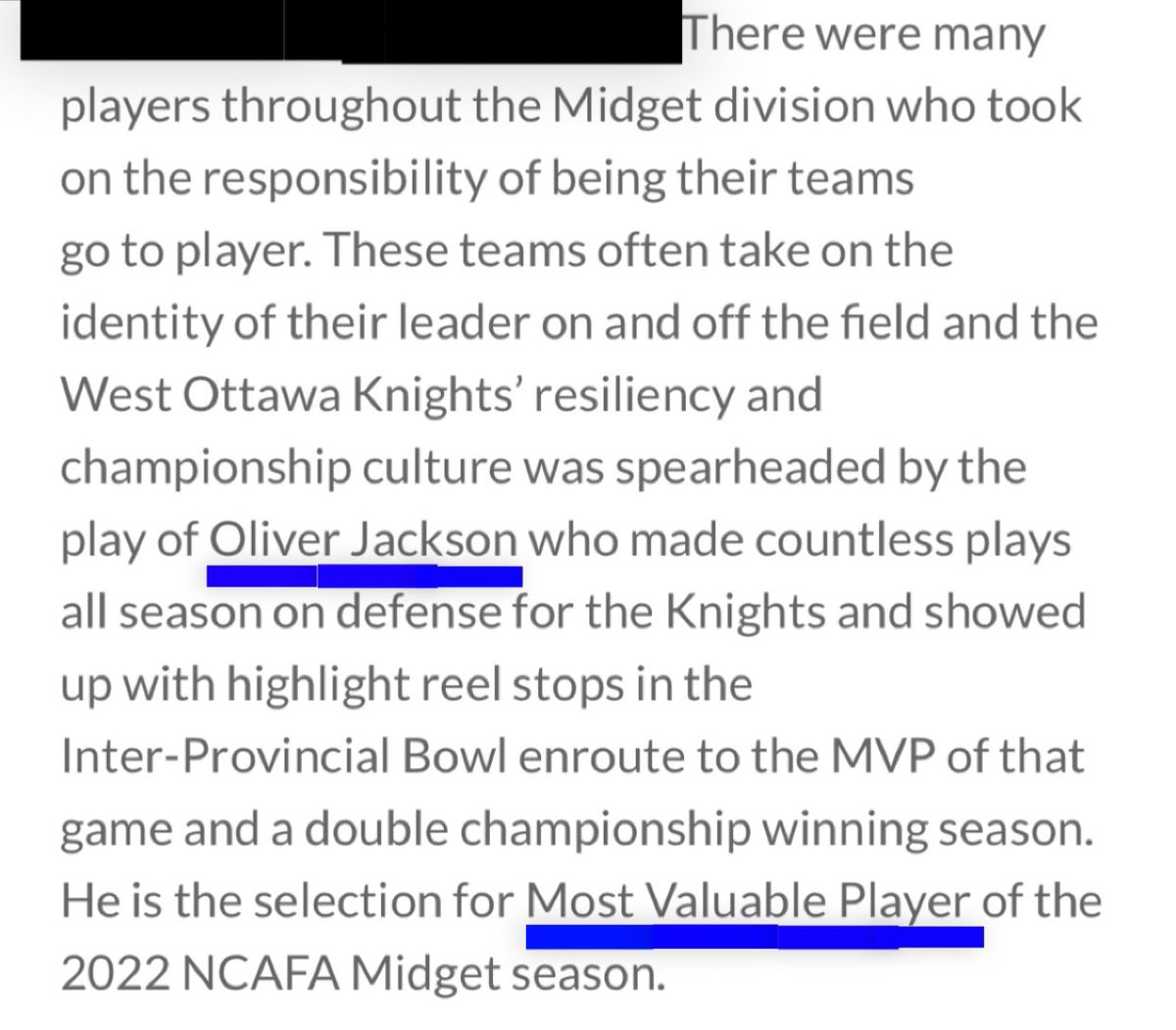 Honoured to receive 2022 NCAFA League MVP, wouldn’t of been possible without my amazing coaches and teammates‼️ Congrats to all other award recipients as-well.