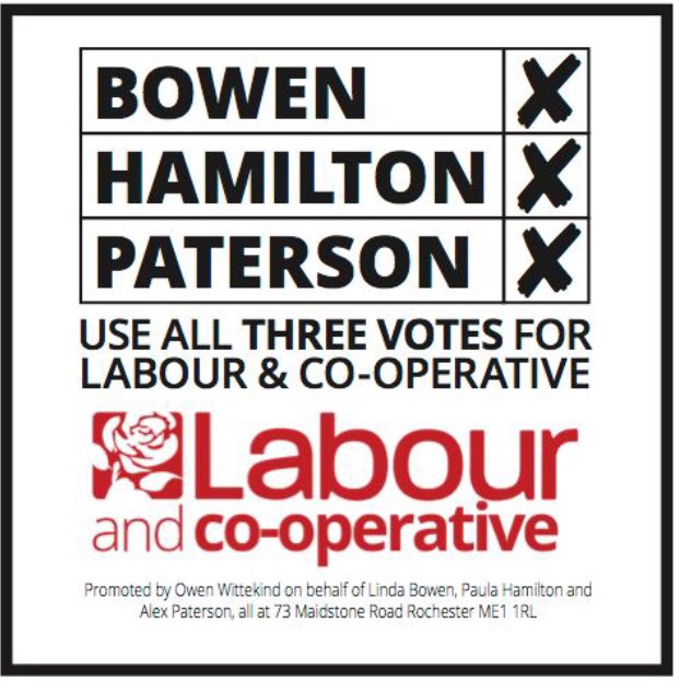 🗳Postal ballot papers are now landing through letterboxes across #RochesterWest and #Borstal.

❌This is a once-in-a-generation opportunity to change control of Medway Council, but to do it we need you to use ALL THREE VOTES for Labour & Co-operative.

#ChooseChangeChooseLabour