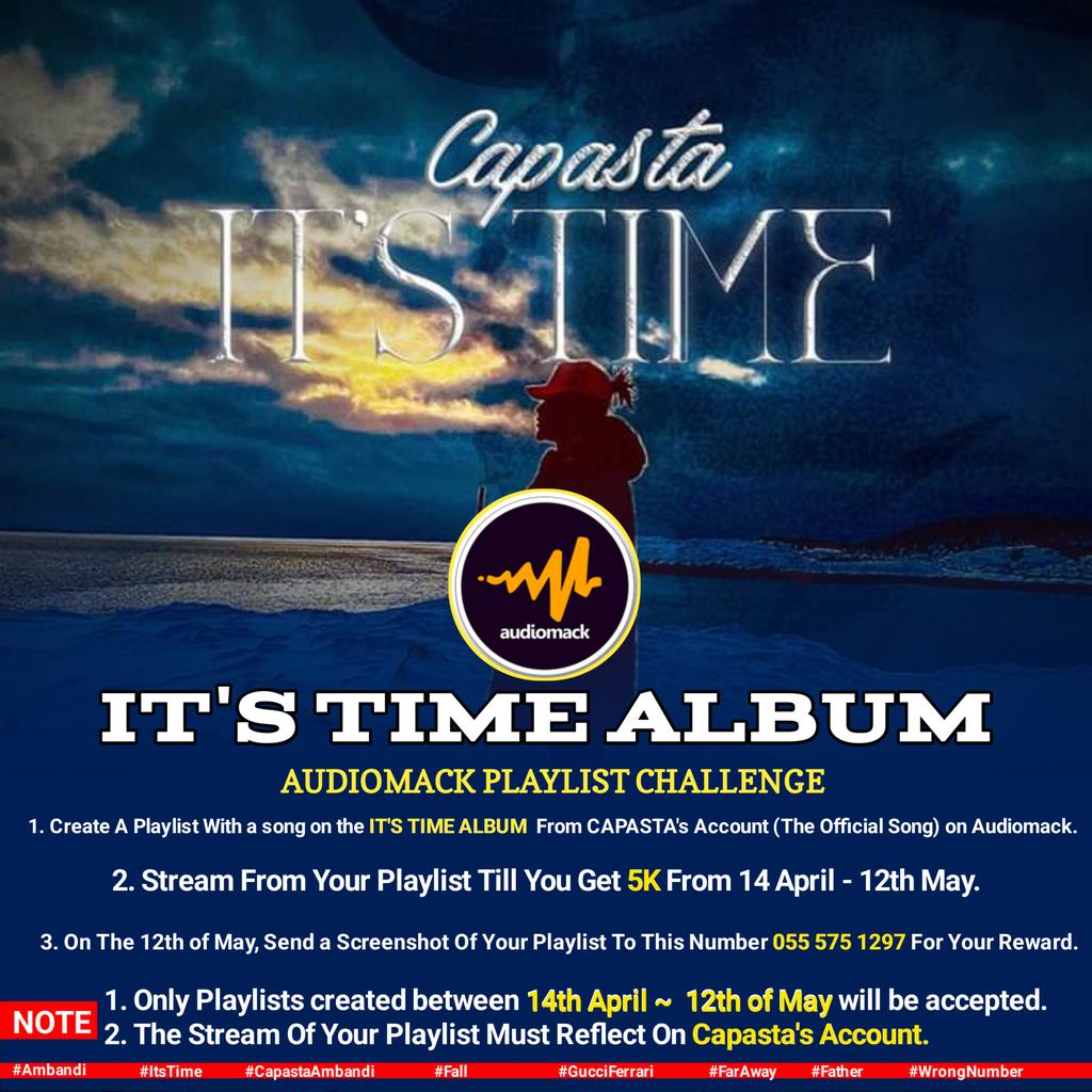 Capasta_ambandi's tweet photo. Check the info on the flyer 👇
#ItsTimeAlbum Audiomack Playlist Challenge!
https://t.co/8hwfIq2MSp…
#Ambandi #ItsTime #GucciFerrari
#MUNSEV Sheldon Hajia Bintu Chelsea #5thDimention Stonebwoy Hakimi #TearsoftheKingdom #Audiomack #Distrokid #Spotify #daterush #24thVGMA
#CheBha https://t.co/0XkxpOAcxz