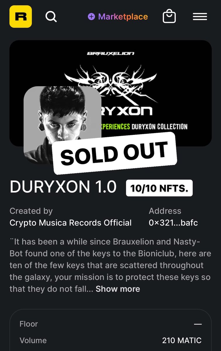 Brauxelion_'s tweet photo. SOLD OUT DURYXON #1 Gracyas a cada holder. Bienvenidos a la jauria estamos yendo pal @bioniclub no se pierda. 🦾 https://t.co/6LXaX7cG10