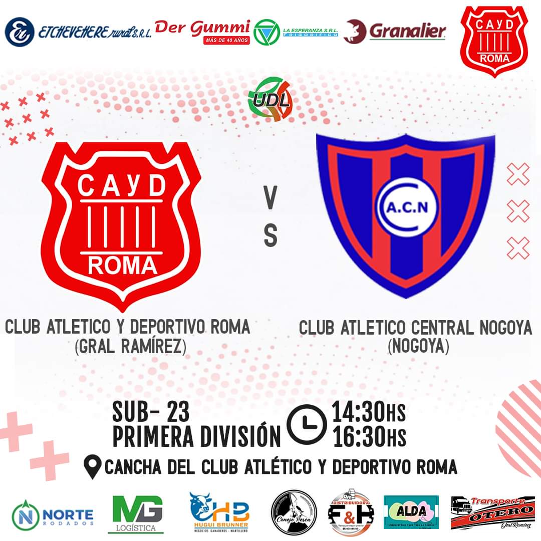 📅Domingo 16 de Abril

⚽️Roma VS Central 
👉Club Roma

Te esperamos!!!