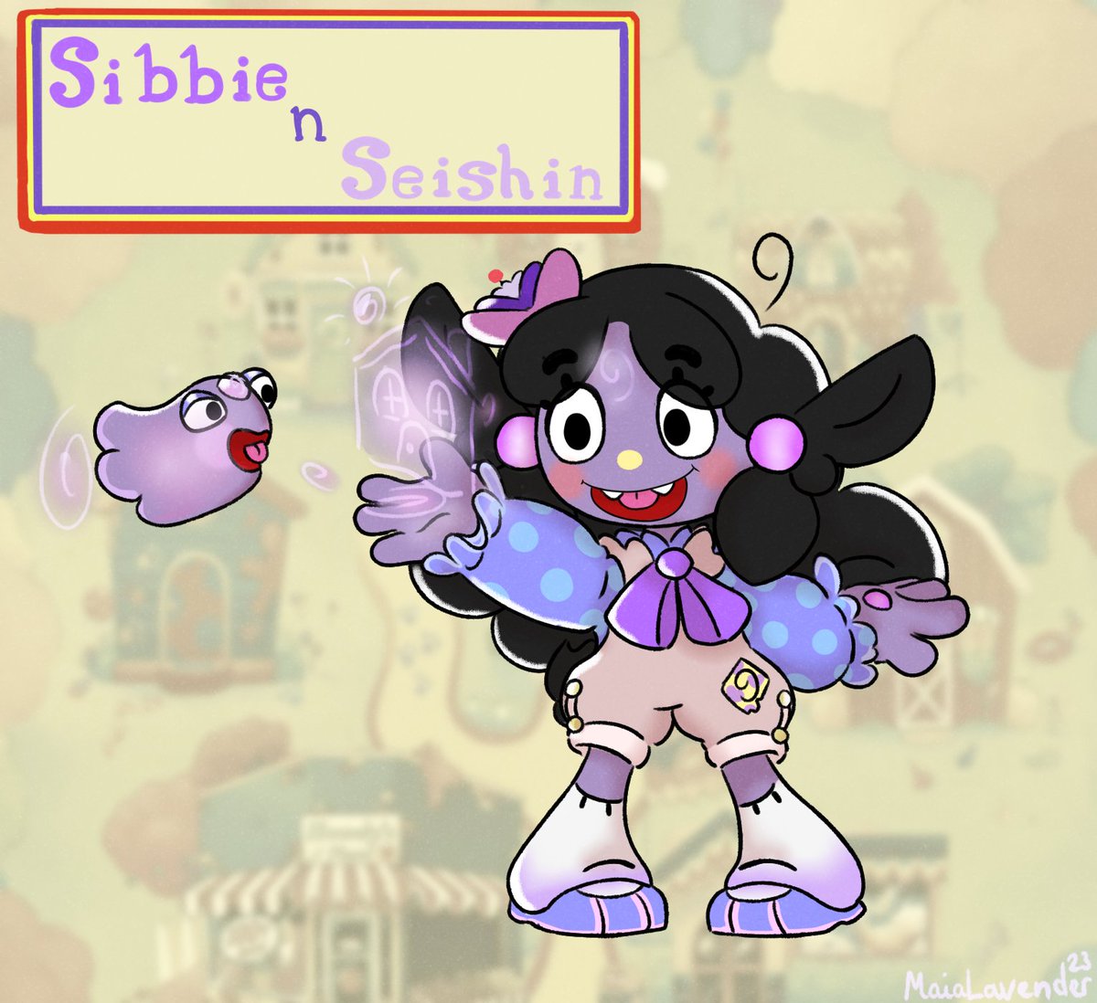 MaiaLavender's tweet photo. So as soon as I saw Welcome Home & its artstyle I had puppetiz Sibbie & Seishin
I can't do Clowns style justice...but I tried.
Sibbie would be like the cute little sister type at WH, happy to entertain & help with her PSY powers
#WelcomeHome #WelcomeHomeOC #MaiaArt #OC #Sibbie https://t.co/AWLjANbTWW