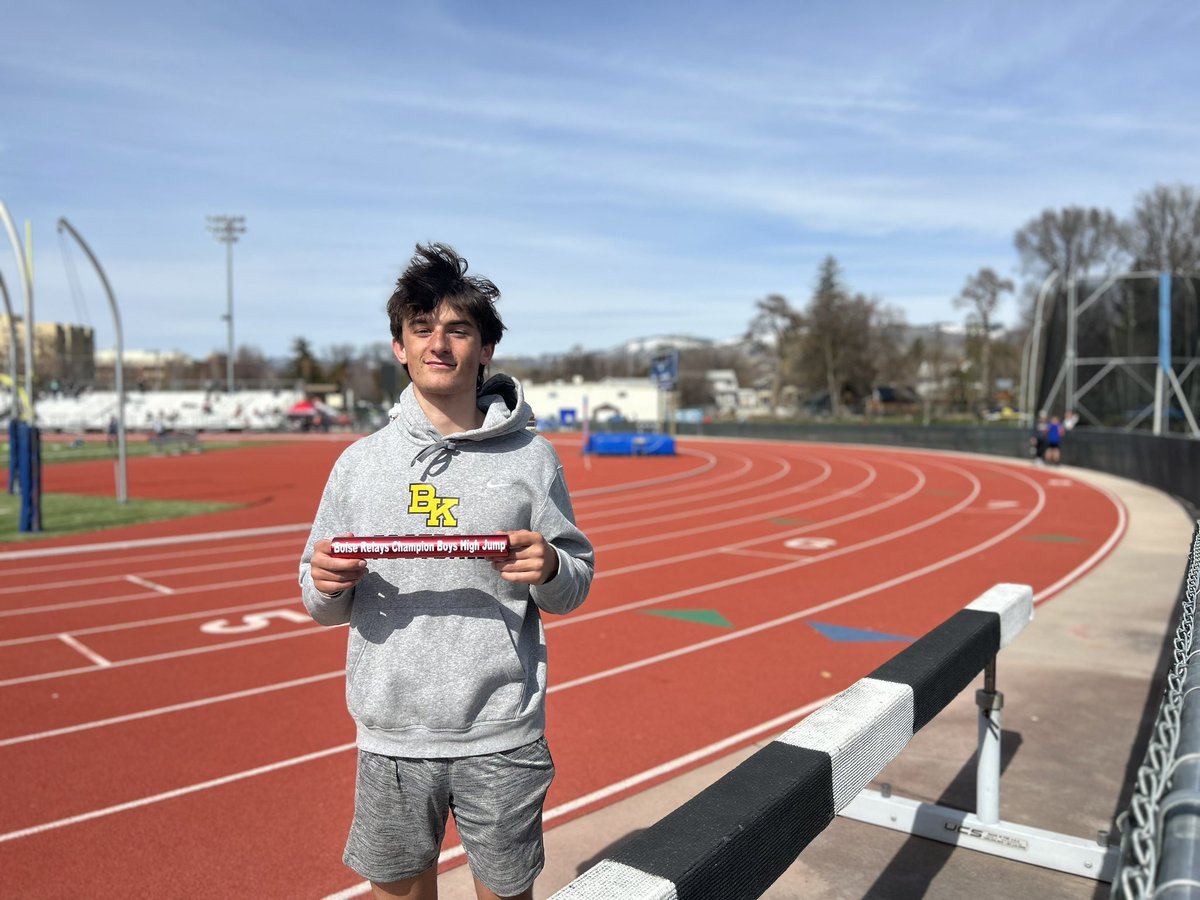 Patrick Monahan is your Boise Relays High Jump Champion with a jump of 6’4”! #GoKnights
