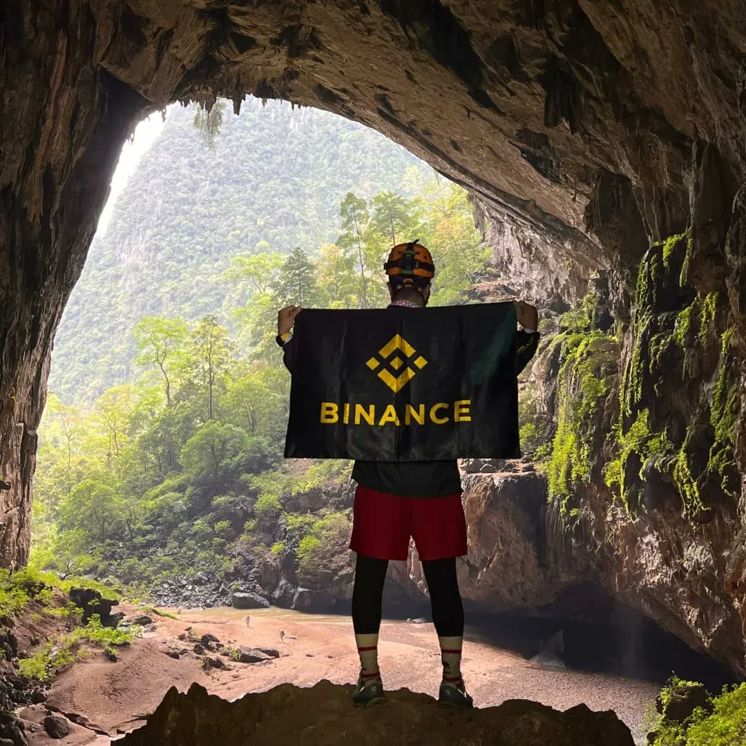 Brought the #Binance flag along for some cave exploring.

I may have shouted crypto to see if it echos.