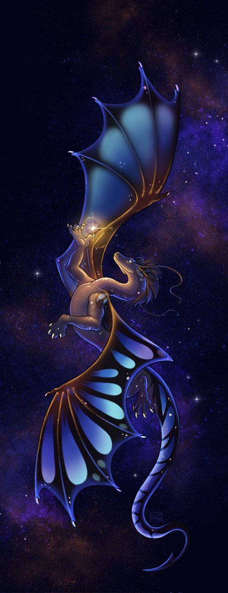 ✨ Birth of the star ✨
finished ych

A magical moment of the birth of a beautiful star 🌠

#Procreate  #dragon #space