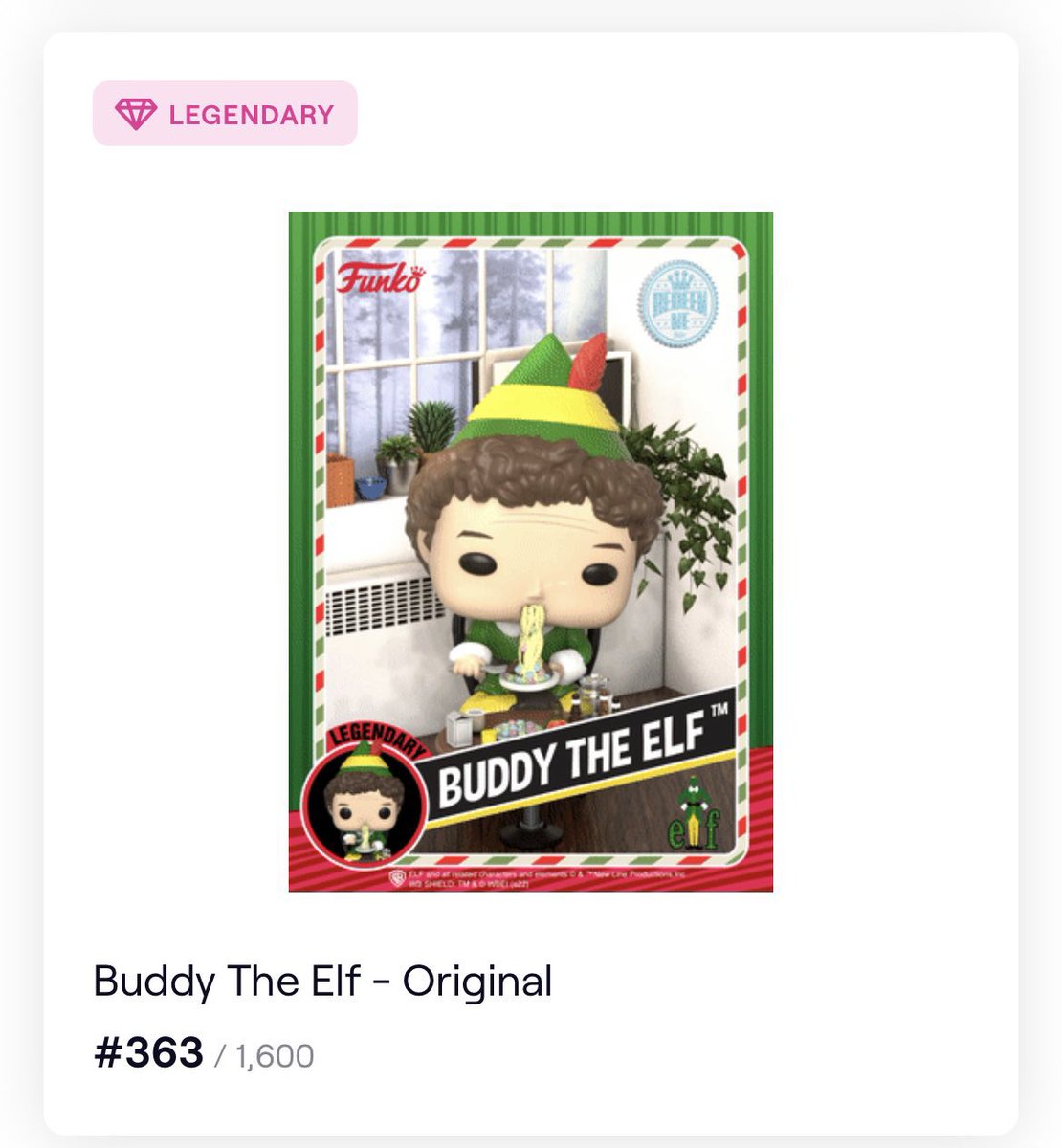 funko_finatics's tweet photo. Redeemed this beauty, can’t wait to it to arrive in December sometime ❄️☃️

#buddytheelf #nft #christmas #winter #december #FunkoFamily #funko #redeemed https://t.co/2TVBTJLmGd