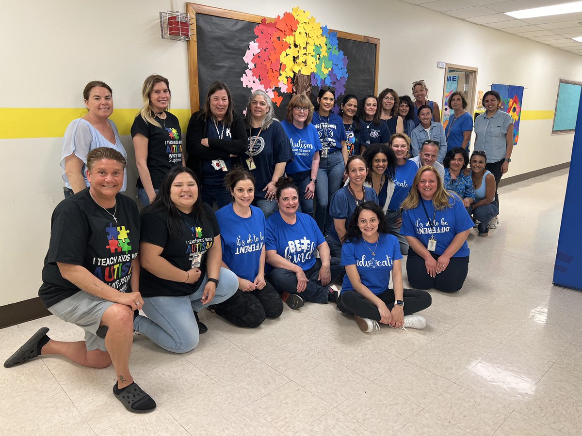 Staff and I from our CLASS program. Celebrating our amazing students with #autism and showing our support. These educators have heart and passion like none other. So proud to have the honor of being their leader. #AutismAwareness <a href="/pnwboces/">PNW BOCES</a> #AutismAcceptanceMonth 💙💙💙