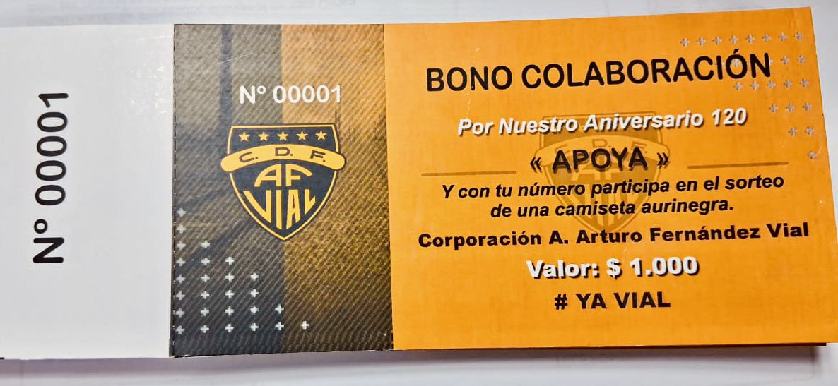 CorporacionVial's tweet image. ⚠️ Atención Vialinos: 🎂
✅ Este domingo iniciaremos
 la venta de nuestro “Bono de colaboración: 120 años”, cuyo objetivo es recaudar recursos para la gran cena que efectuaremos el sábado 17 de junio, en nuestro gimnasio. 
🌓 Colabora!! y festejemos todos juntos 🎉🎊🥳 #YaVial