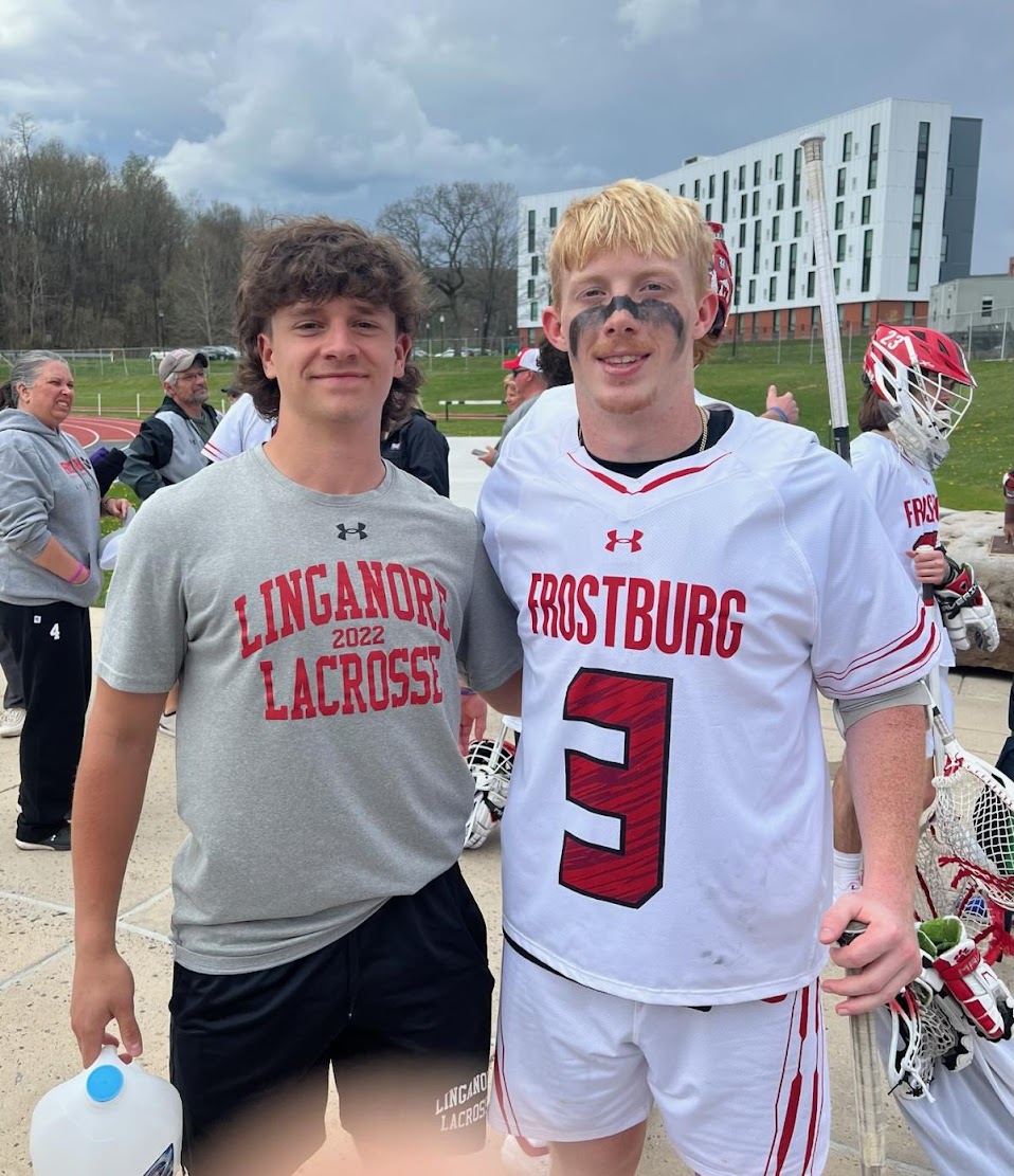 LancersLax's tweet photo. David T. catching up with alum @drew_mullineaux while on a visit at @FSU_MLacrosse https://t.co/8k7c473E7V