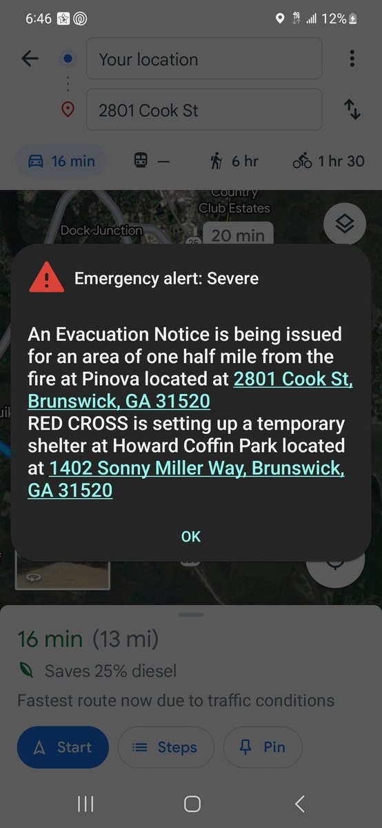 #ChemicalFire #BreakingNews #BrunswickGA #Evacuation