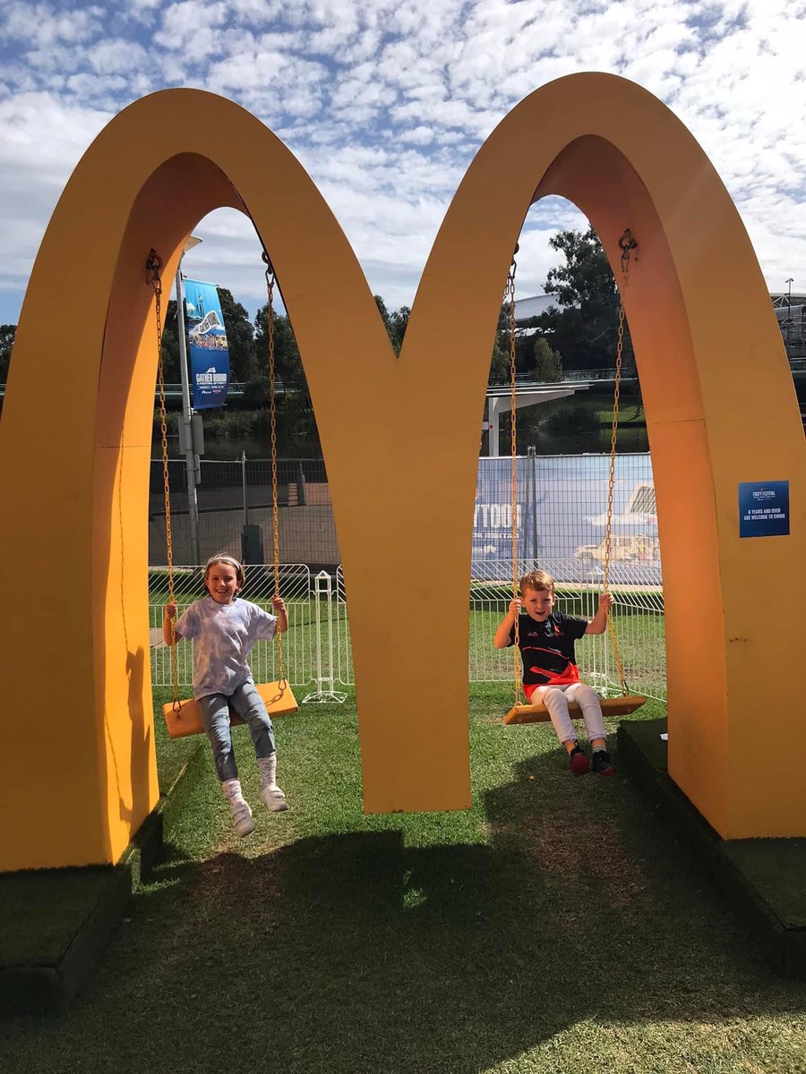 JamesASexton's tweet photo. Youngest grand kids had a ball at the Norwood oval and the grounds near Adelaide oval as their dad got to watch 5 league games over 3 days #aussierules #football #kickandcatch https://t.co/849GUvmN9X