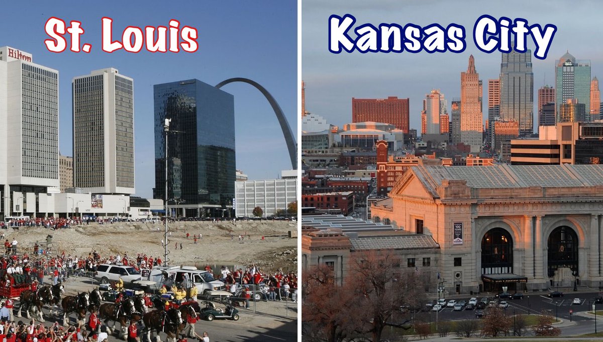 What’s your favorite Missouri city? St Louis or KC? #KC #kansascity #StLouis #Missouri.