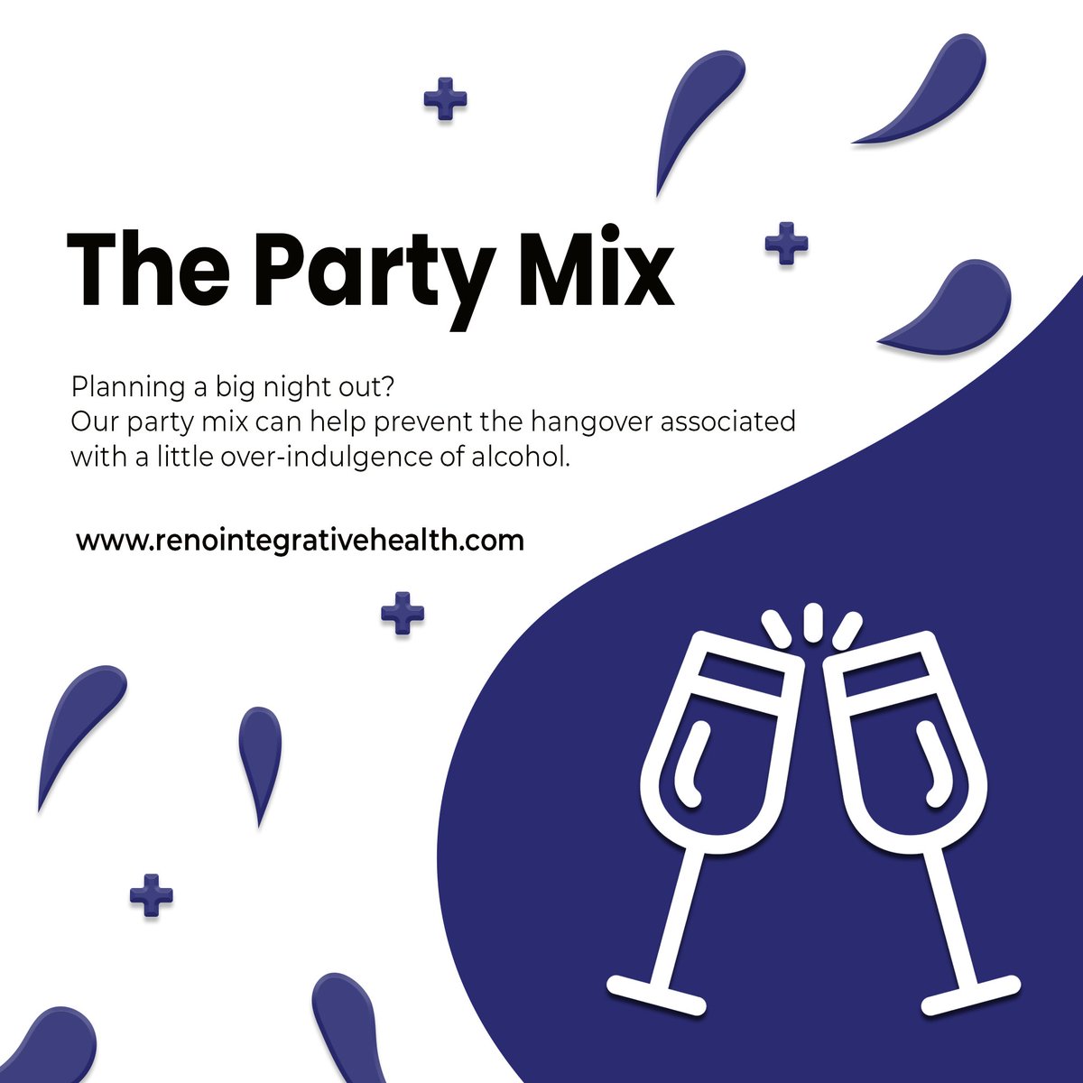 RenoIntegrative's tweet photo. Do your weekend plans include drinking? Want to avoid that hangover?? Come see us today for a Party Mix IV Infusion.
Revive and thrive, BEFORE you arrive! #partymix #weekend #ivwellness https://t.co/iH4AcDXcvy