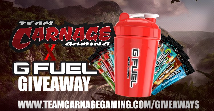TeamCarnageLLC's tweet photo. 🚨GIVEAWAY/CODE BOOST🚨

We are happy to announce our @GFuelEnergy code is boosted to 30% off for the month of April! Use code “CARNAGE” at checkout. 🛒

We are also giving away 3 GFUEL Energy Starter Kits to lucky winners on 5/5/23. This giveaway includes a Shaker Cup of choice along with sample packets. The giveaway is open to all countries, enter below to win! 🏆

Giveaway Link: https://t.co/1zmfH6NqQO