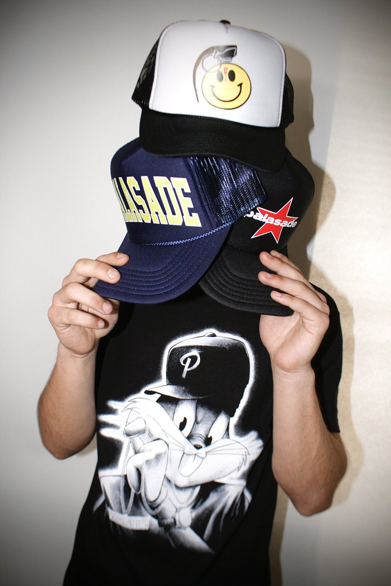 Rob56k's tweet photo. Palasade 6 year anniversary items will be available 4/20/23 at 6PM - Only online at https://t.co/aTqlsBYp08 📟 https://t.co/hPD2ZFaHvW