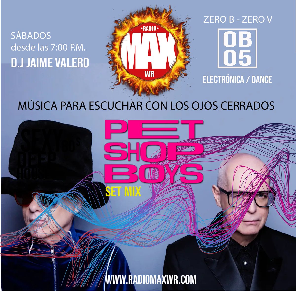 jvalerovergel's tweet photo. Solo una hora nos separa de #0B05 #ZeroBZeroV con un set mix de @petshopboys , no se pierdan, sólo en @RadioMAXWR1 - 7:00 p.m. https://t.co/b3PpzadDbO
