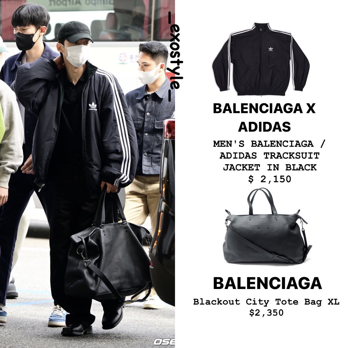 _EXOstyle_'s tweet photo. 230414 EXO CHEN Airport
엑소 첸 종대 김종대 출국 자켓 &amp; 가방 공항패션 정보 
JACKET 👉🏻 BALENCIAGA X ADIDAS (발렌시아가X아디다스)
BAG 👉🏻 BALENCIAGA (발렌시아가)
https://t.co/vxCFhnLf6Q
#EXO #엑소 #첸 #CHEN https://t.co/uv02XDXToB