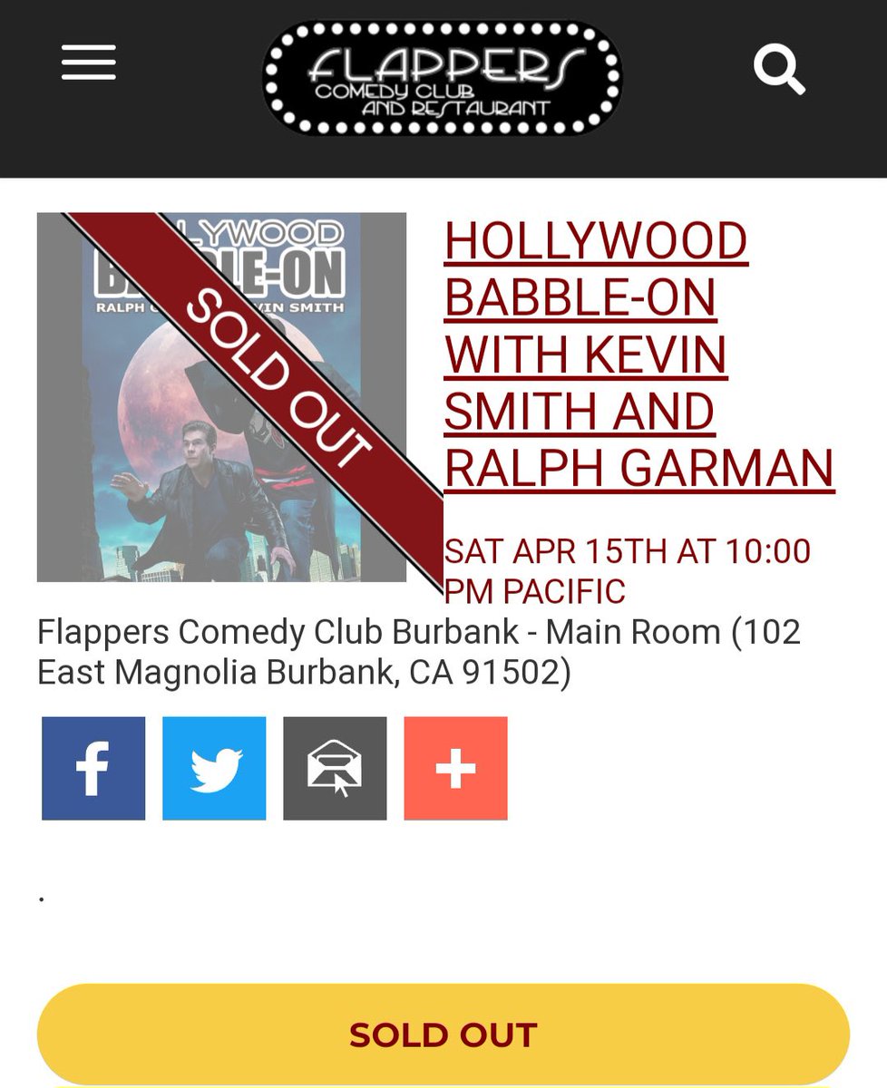ThatKevinSmith's tweet image. SOLD OUT!
Many thanks, Kids!
See you tonight at
@FlappersComedy!