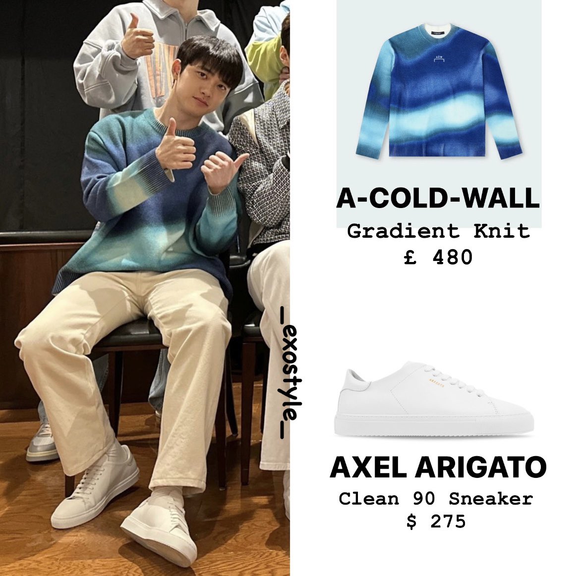 _EXOstyle_'s tweet photo. 230415 EXO D.O. at EXO CHANNEL “THE BEST” in Japan
엑소 디오 경수 도경수 일본 팬미팅 니트 스웨터 티셔츠 스니커즈 운동화 신발 무대의상 패션 정보
TOP 👉🏻 A-COLD-WALL (어 콜드 월)
SHOES 👉🏻 AXEL ARIGATO (악셀 아리가토)
https://t.co/BkKJQ72VHn
#EXO #엑소 #디오 #도경수 #KYUNGSOO https://t.co/l2ZnMBLMNP