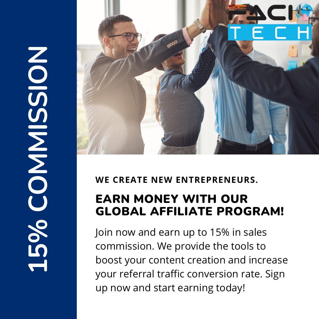 faciotechgh's tweet photo. Join our global affiliate program and earn up to 15% in sales commission! We provide the tools to boost your content creation and increase your referral traffic conversion rate. Sign up now and start earning today! #AffiliateProgram #EarnCommission #ContentCreation https://t.co/X8esXlDje2