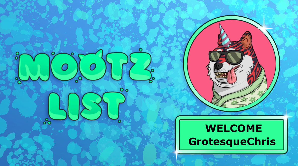 Mootzlist's tweet photo. Congrats to @GrotesqueChris winning a WL spot from @WenvilleHQ for the upcoming Mootz mint on Ethereum! Your wallet address has been saved! #mootz #ethereum #eth #opensea #blur #solana #aptos #mint #nft https://t.co/702ZKhTq2V
