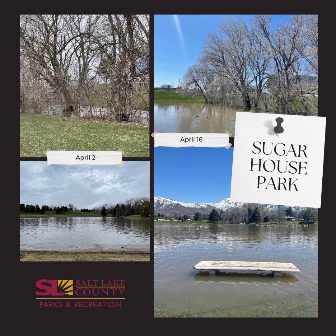 1/4: Sugar House Park is working as intended for flood control. If you’ve visited the park in the last few weeks, or the last couple of hours, you’ll notice the water levels are growing: that’s on purpose because the park acts as a retention basin to protect people and property.