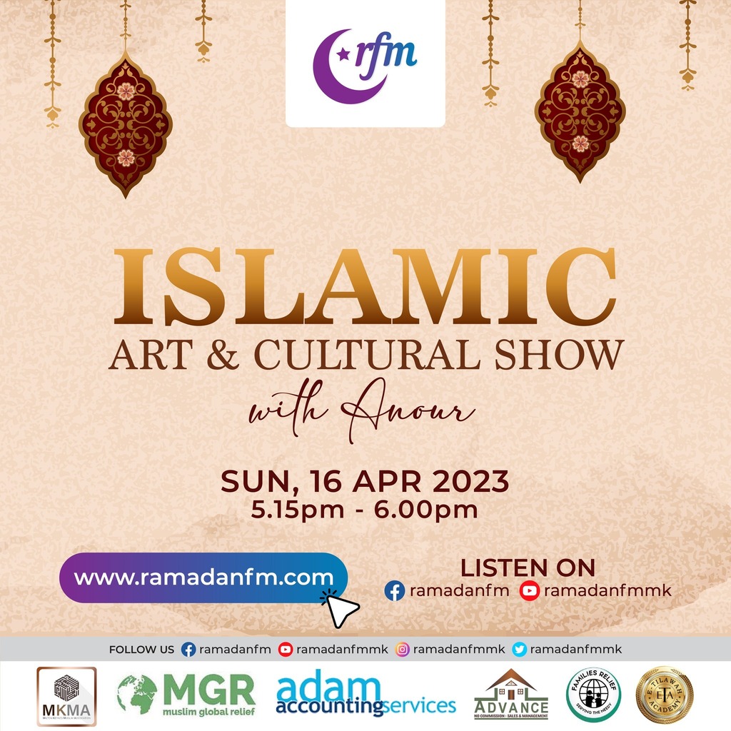 ramadanfmMK's tweet photo. Ramadan Day 25 is here and Ramdan FM has you covered! Tune in to our show Islamic Art &amp; Culture with Anour for a unique insight into the world of Islamic culture 🌙 

Listen Live https://t.co/SwHHhRlJVC

#RamadanFM #IslamicArtAndCulture #ramadanfmmk #holymonthoframdan #miltonke… https://t.co/7m2rnhEa7E