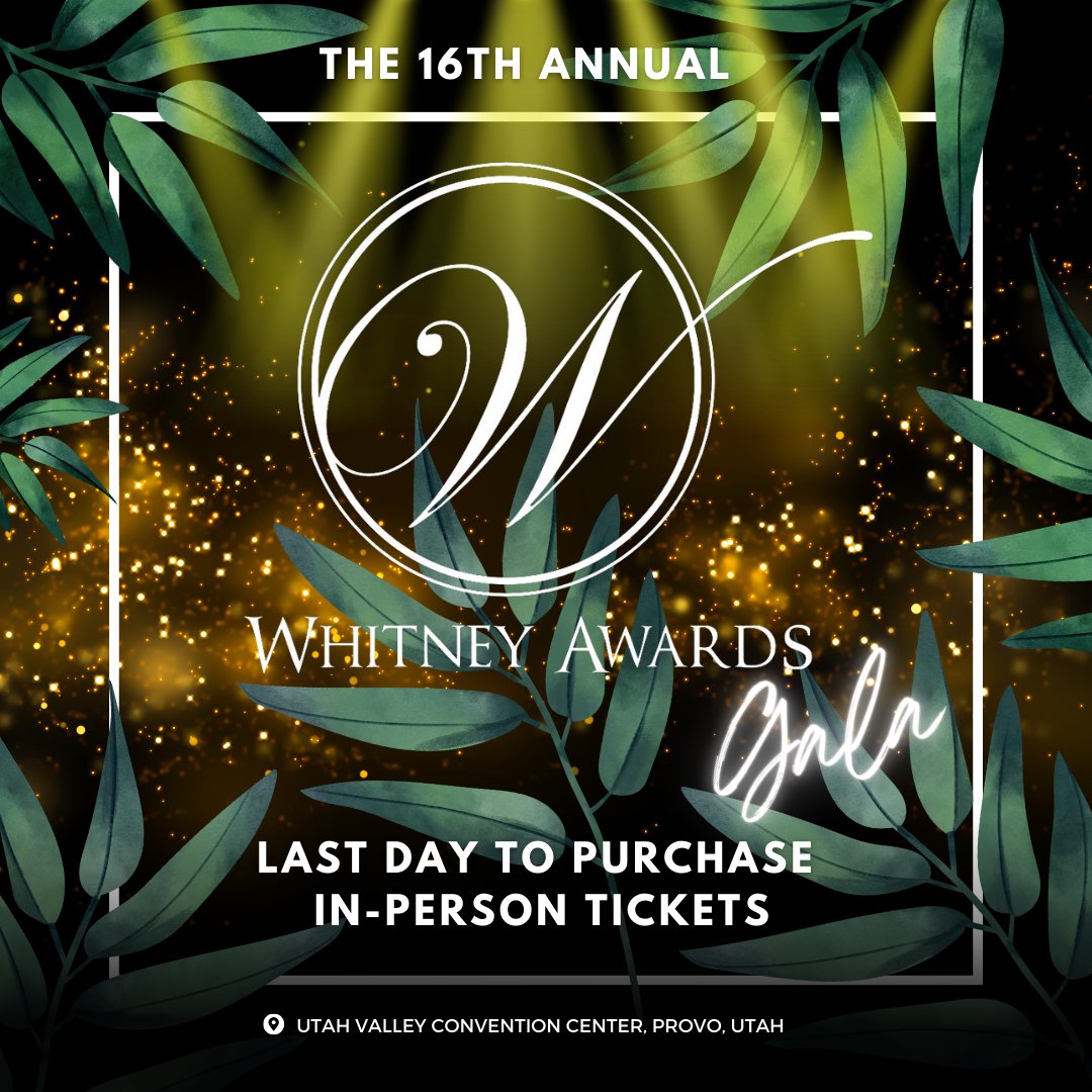 It's the last day to purchase in-person Whitney Awards Gala tickers. Here's the link to get yours:web.cvent.com/event/b86bcd59…