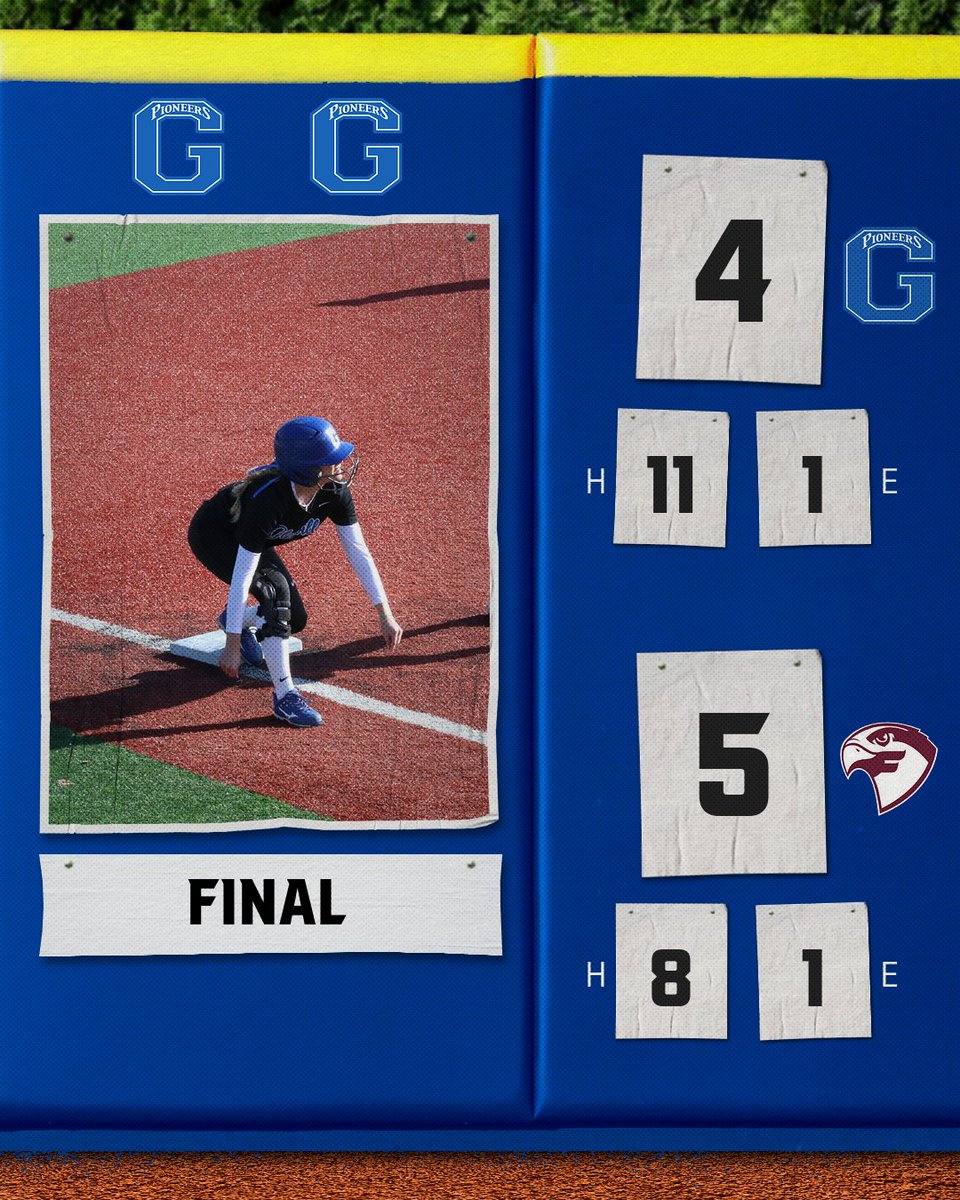 GSUpioneers's tweet photo. 🥎Pioneer Softball falls in game two to the Falcons of Fairmont State 5-4. #PioneerNation #GSUSB https://t.co/vAYp4pBTxB