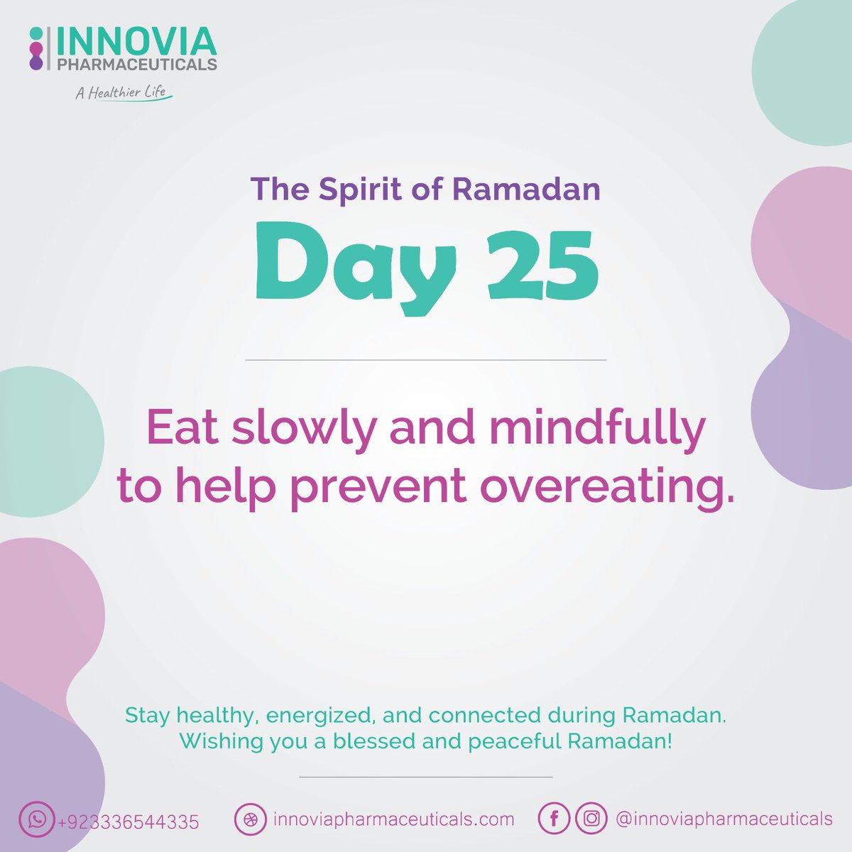 InnoviaLife's tweet photo. #TheSpiritofRamadan #AHealthierLife

"Eat slowly and mindfully to help prevent overeating."

Stay healthy, energized, and connected during Ramadan!
Wishing you a blessed and peaceful Ramadan🌙

#InnoviaPharmaceuticals #AHealthierLife #pharmaceuticals #healthawareness #marketing https://t.co/MWL4nc5w4a