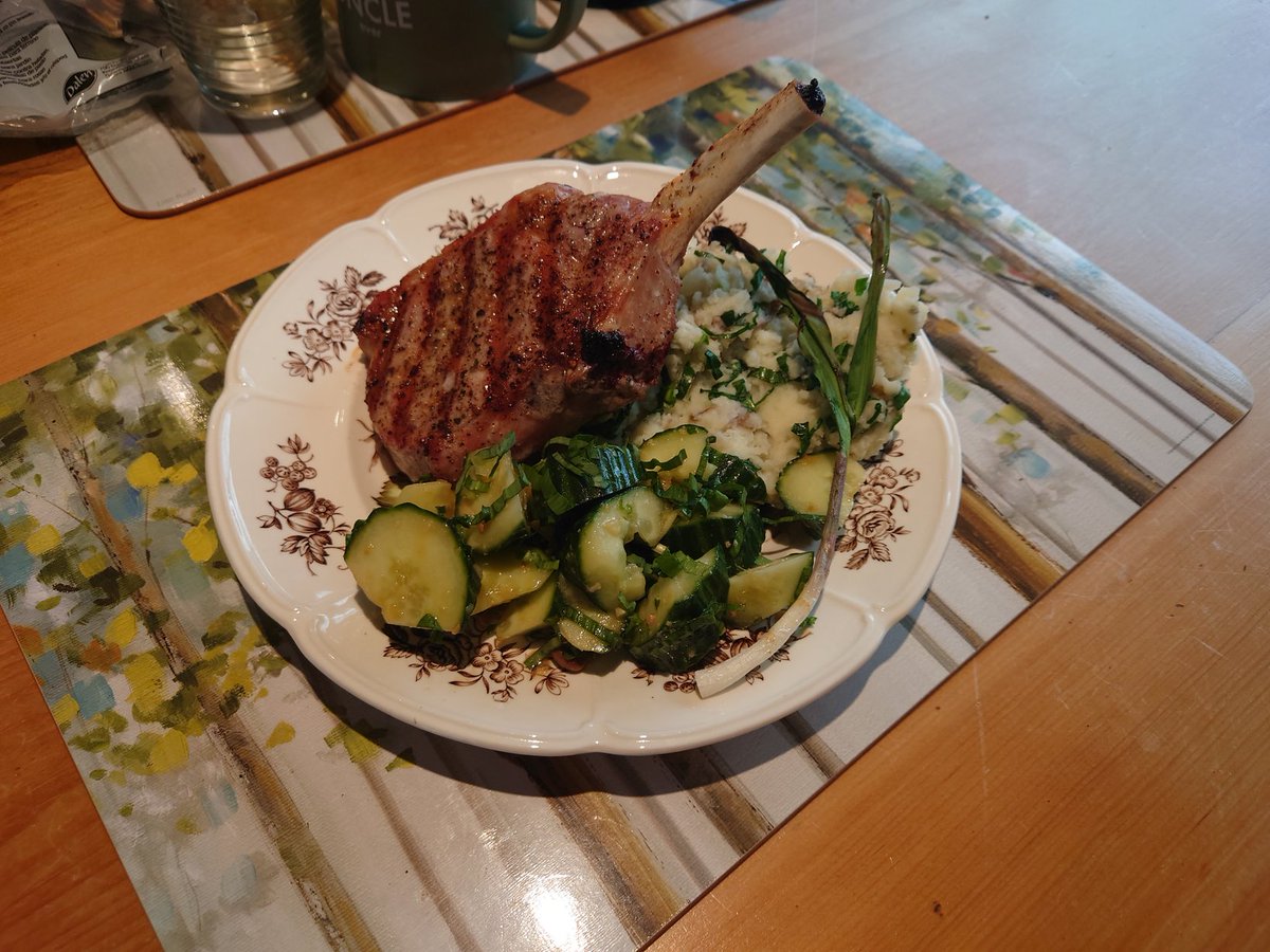 Iman ☆ on Twitter "Grilled pork chops, ramps mashed potatoes, and