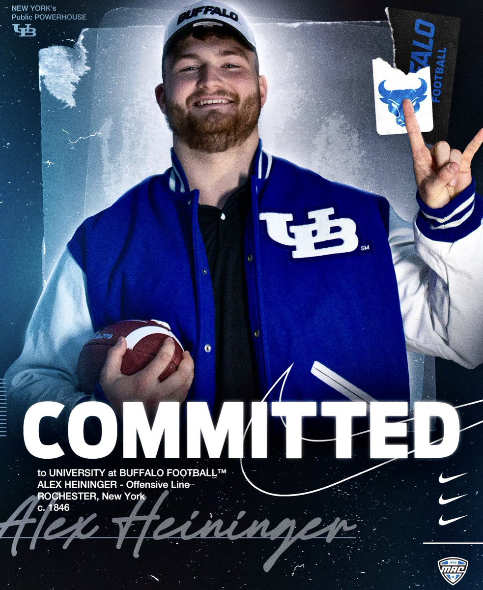 Excited to announce that I have committed to continue my football career at the University at Buffalo. Thank you @IanFriedFB @Rich_Massaro @StenHomme for an incredible visit today. @UBFootball @UBRecruiting @CoachLian8 @MWeimer26 @Stansfield_Matt @CoachMoLinguist @ronwhitcomb