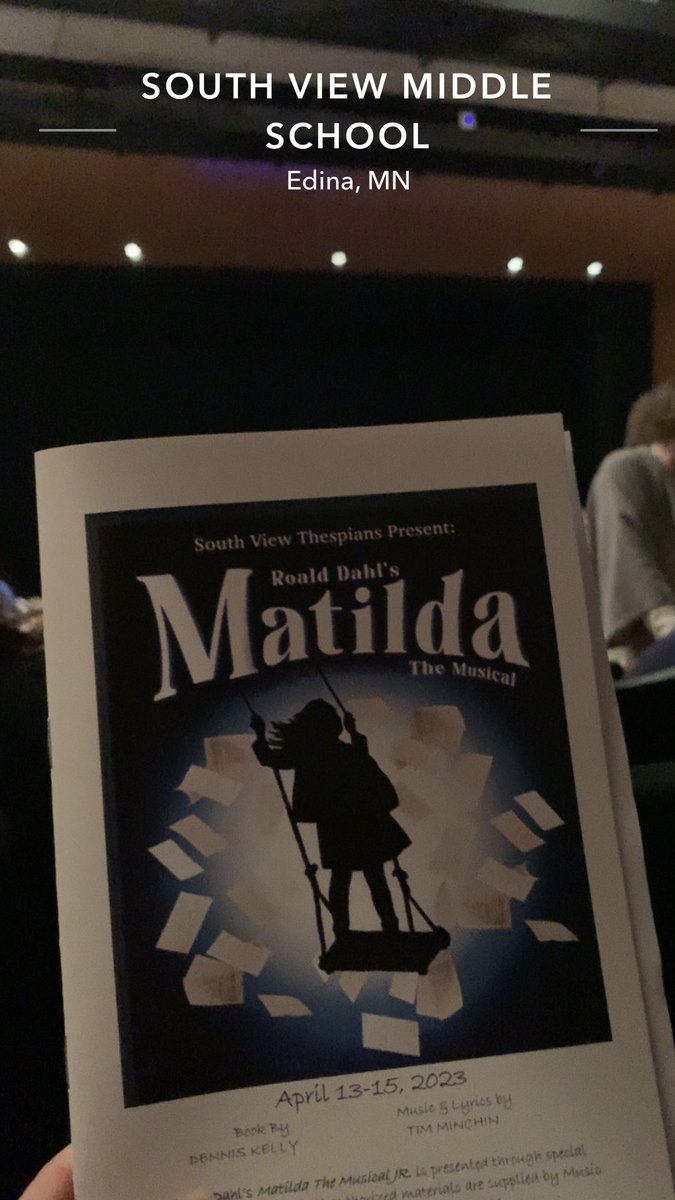jessbate2's tweet photo. My daughter &amp; I saw Matilda this afternoon. Wow! It was an amazing show!! 🎭 #SVmarchmadness https://t.co/oJ4err8IDY