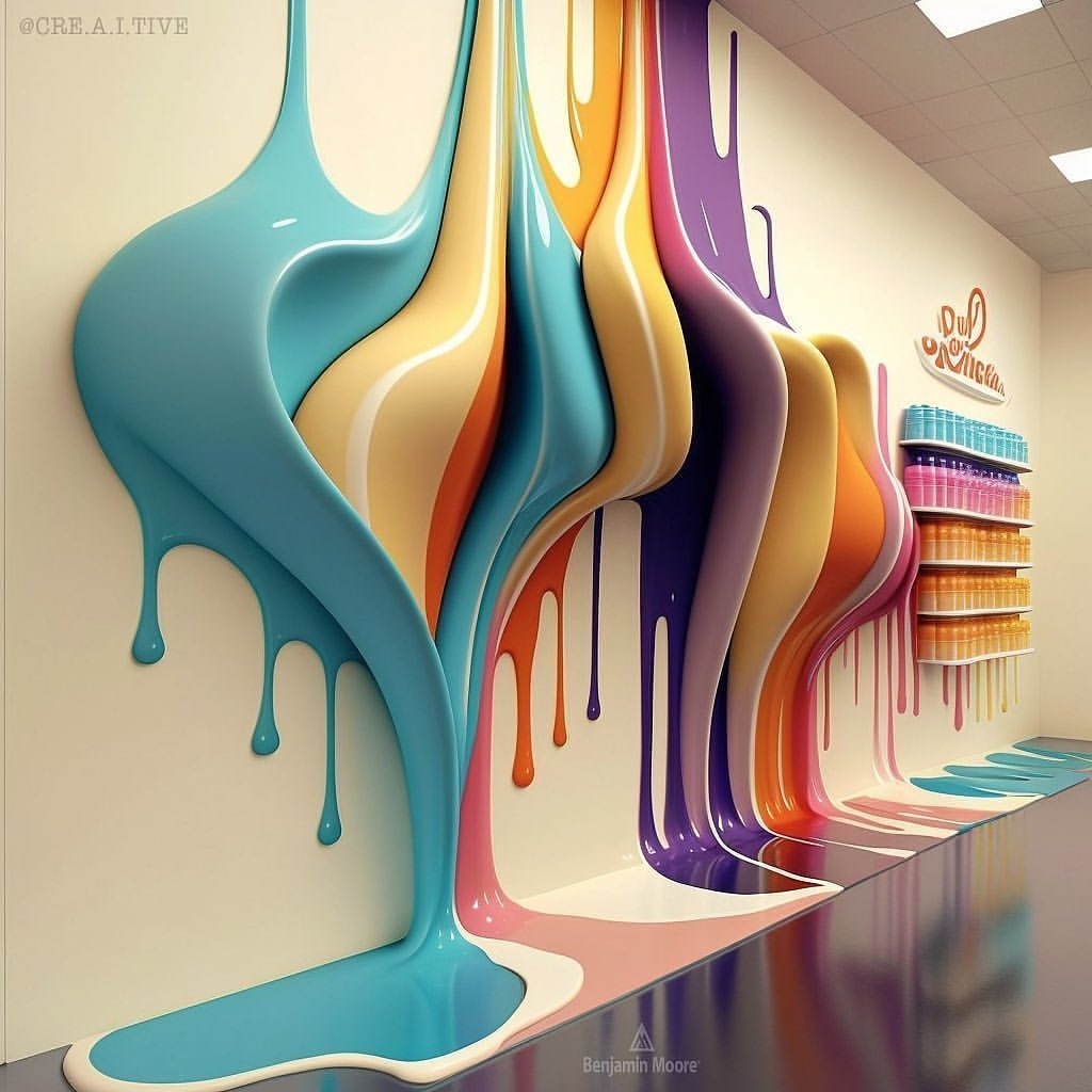 MesmerizeD_it's tweet image. Benjamin Moore Exclusive Paint Store &amp;amp; Abstact Art Gallery designed by @cre.a.i.tive 

Visit: mesmerized.it

#masterdesigner #design #designmaster #designer #designinspiration #designmidjourney #midjourney