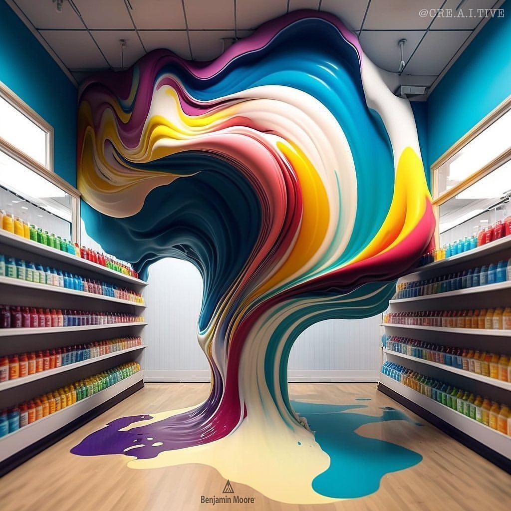 MesmerizeD_it's tweet image. Benjamin Moore Exclusive Paint Store &amp;amp; Abstact Art Gallery designed by @cre.a.i.tive 

Visit: mesmerized.it

#masterdesigner #design #designmaster #designer #designinspiration #designmidjourney #midjourney