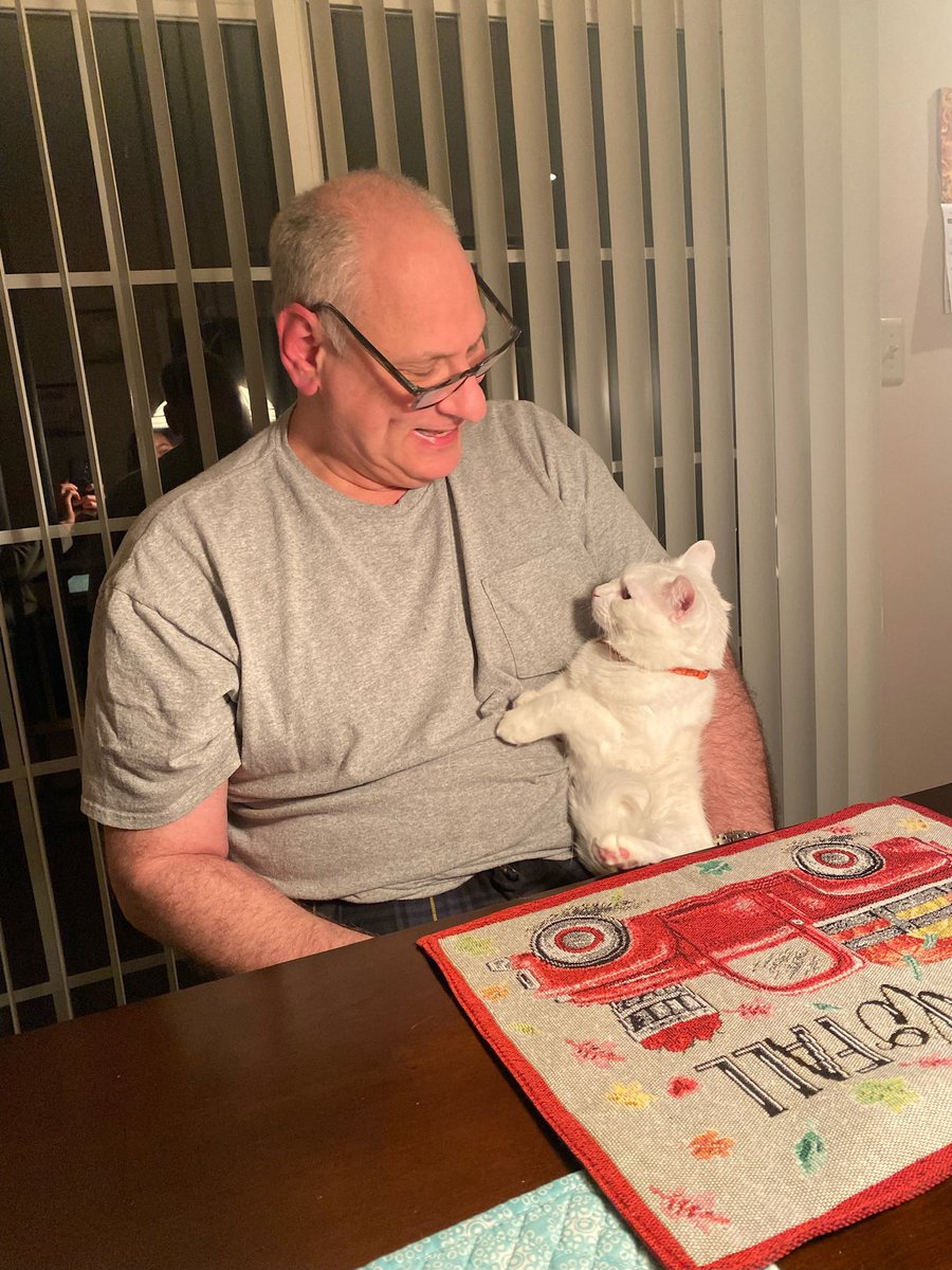 perry_schwarz's tweet photo. Our new addition to the family. Pearl looking at Perry https://t.co/tfMOkJsQjf